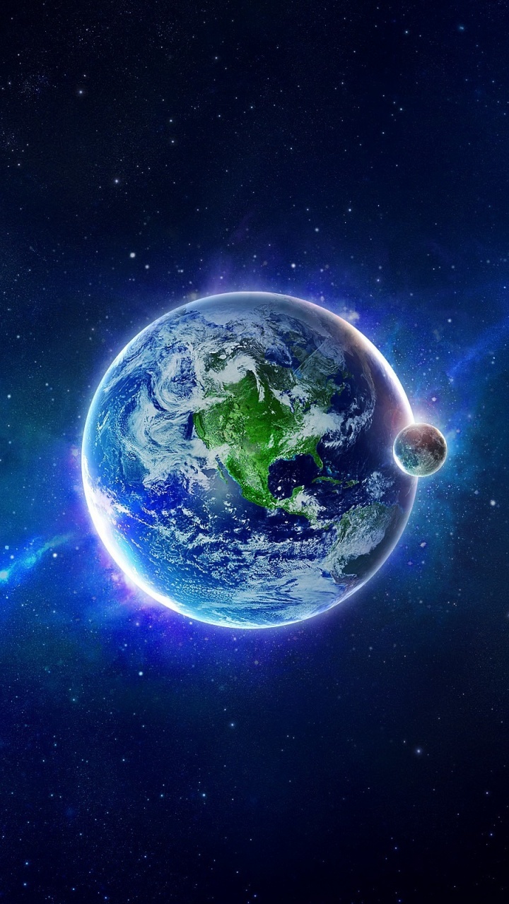 Blue and Green Planet Earth. Wallpaper in 720x1280 Resolution