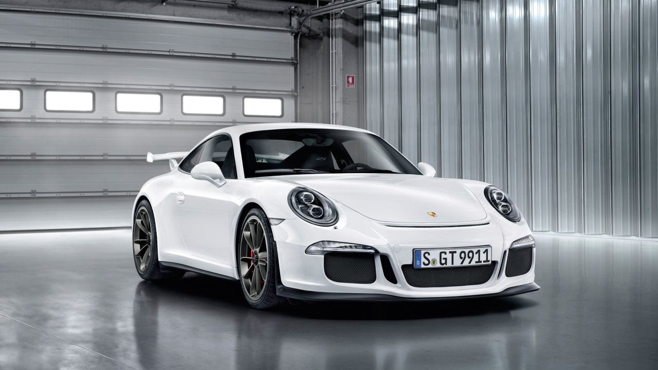 Porsche 911 Blanco Estacionado en un Garaje. Wallpaper in 1280x720 Resolution
