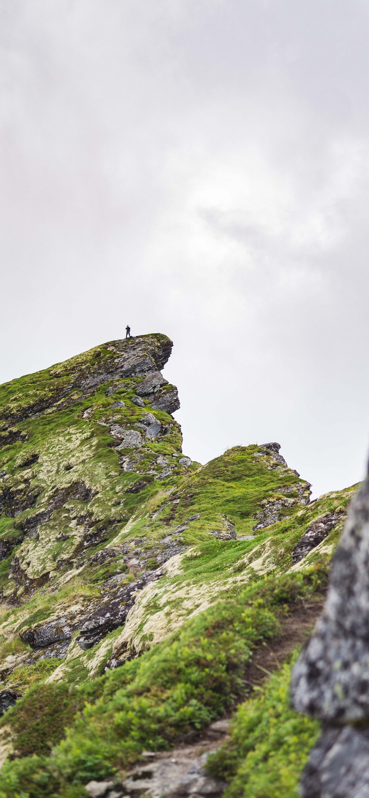Sky, Vegetation, Mountainous Landforms, Green, Rock. Wallpaper in 1242x2688 Resolution
