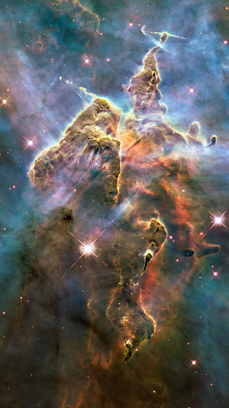 哈勃太空望远镜, Carina星云, 天文学, 宇宙, 天文学对象 壁纸 750x1334 允许