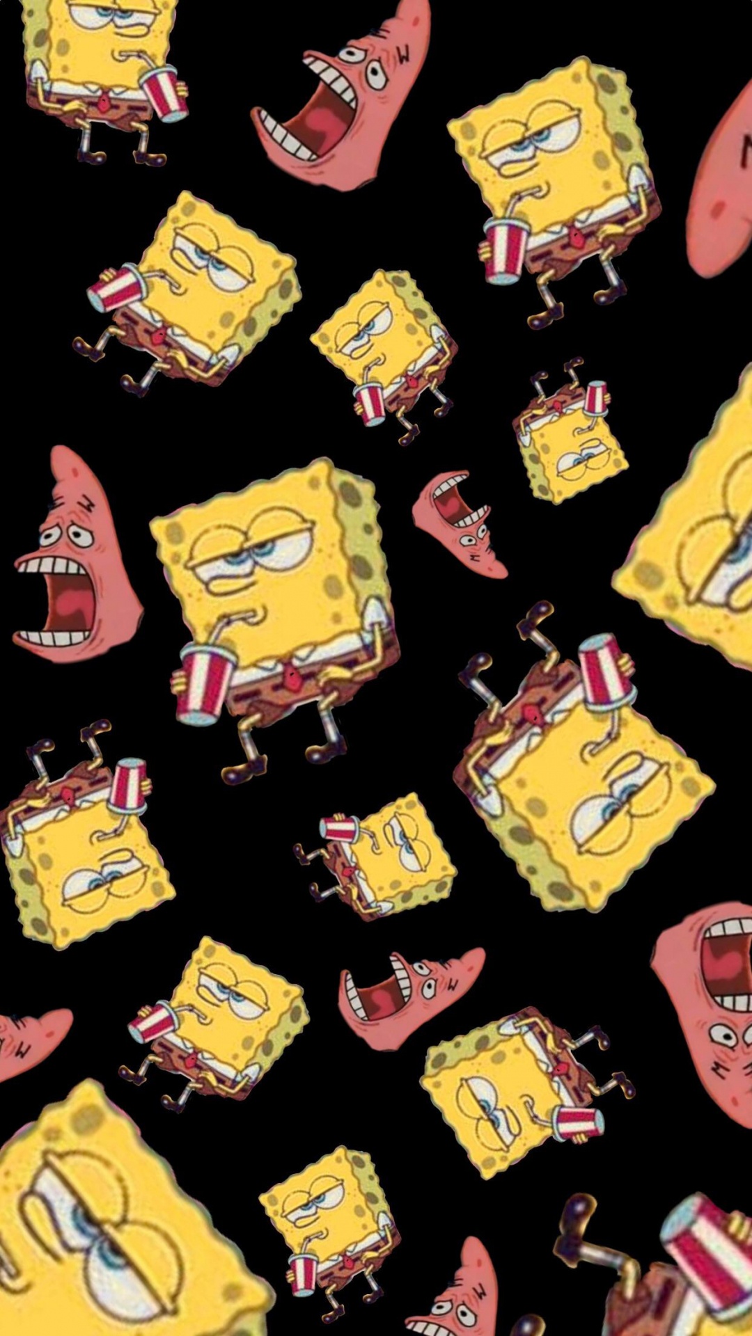 Cartoon, Design, Black, Textile, Yellow. Wallpaper in 1080x1920 Resolution