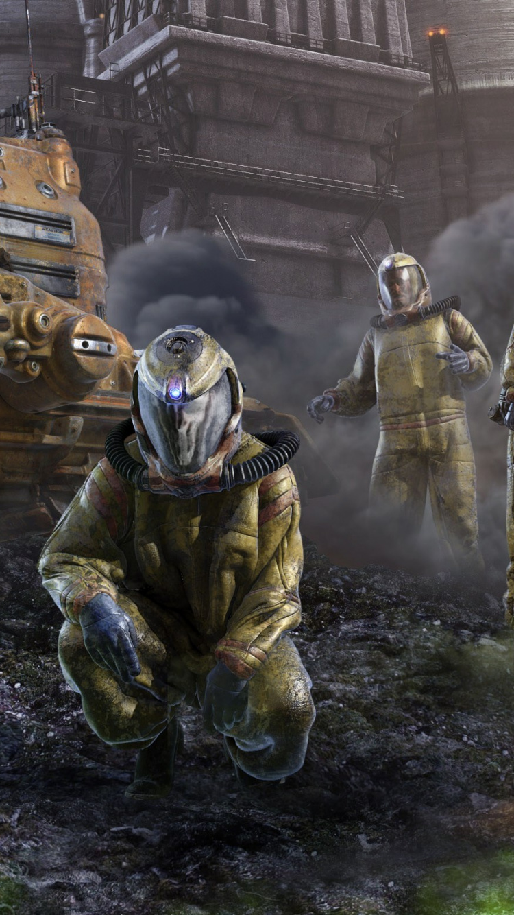 2 Männer im Schwarz-weißen Anzug Stehen Neben Braunem Kampfpanzer. Wallpaper in 750x1334 Resolution