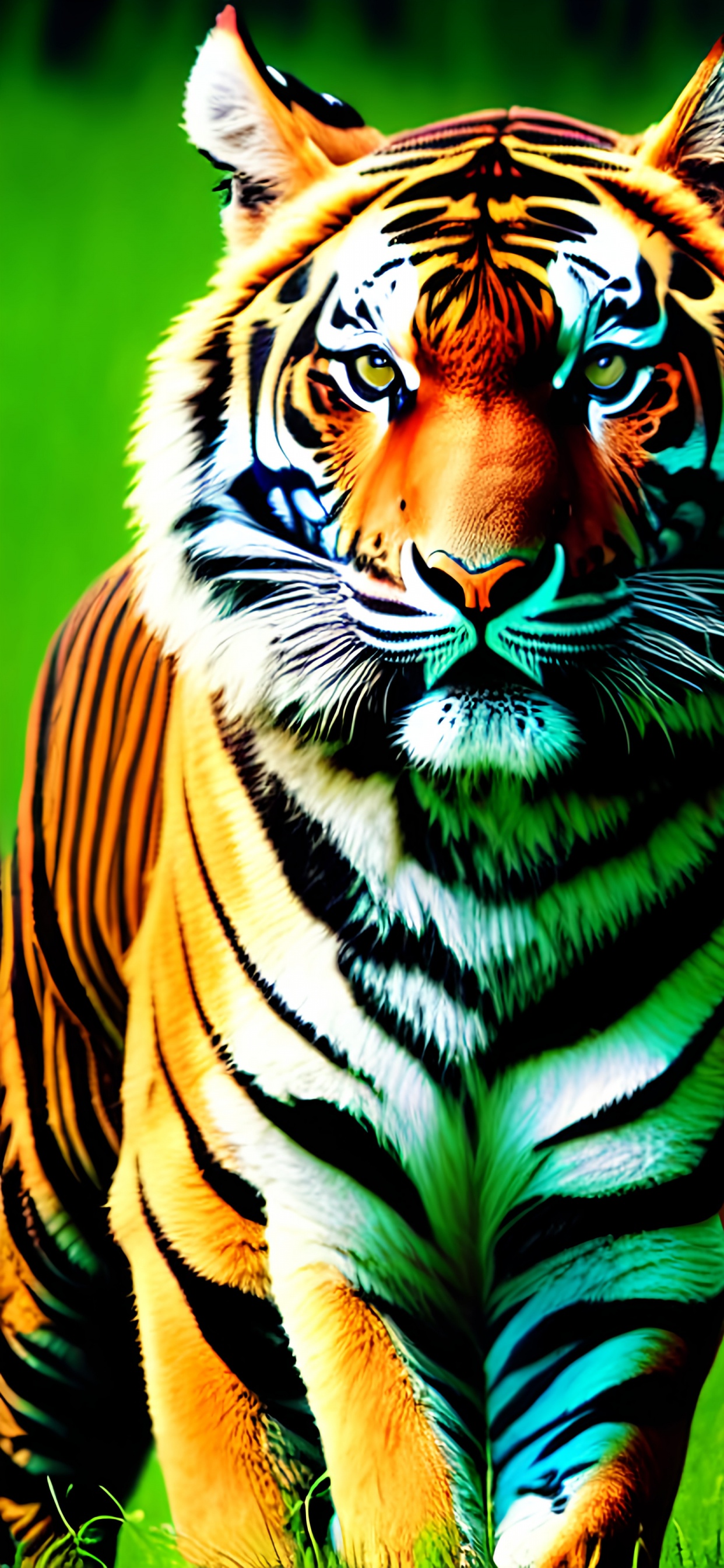 Tigre de Bengala, Tigre Siberiano, Artes Visuales, Bengala, Tigre. Wallpaper in 1242x2688 Resolution