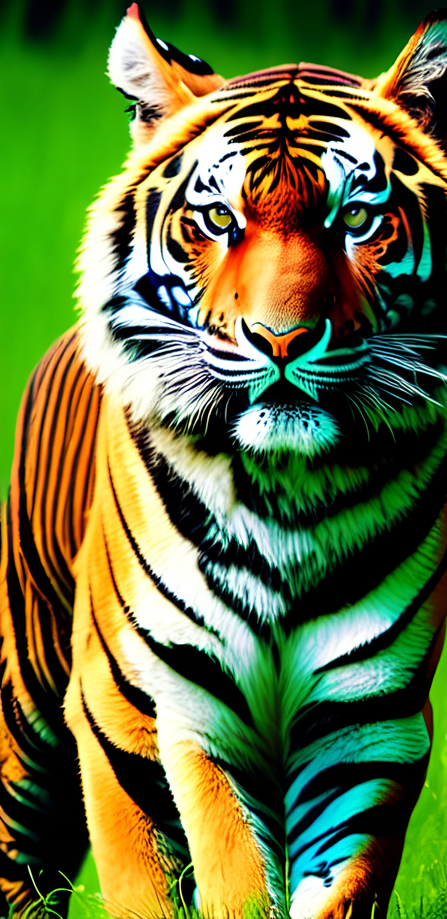 Tigre de Bengala, Tigre Siberiano, Artes Visuales, Bengala, Tigre. Wallpaper in 1440x2960 Resolution