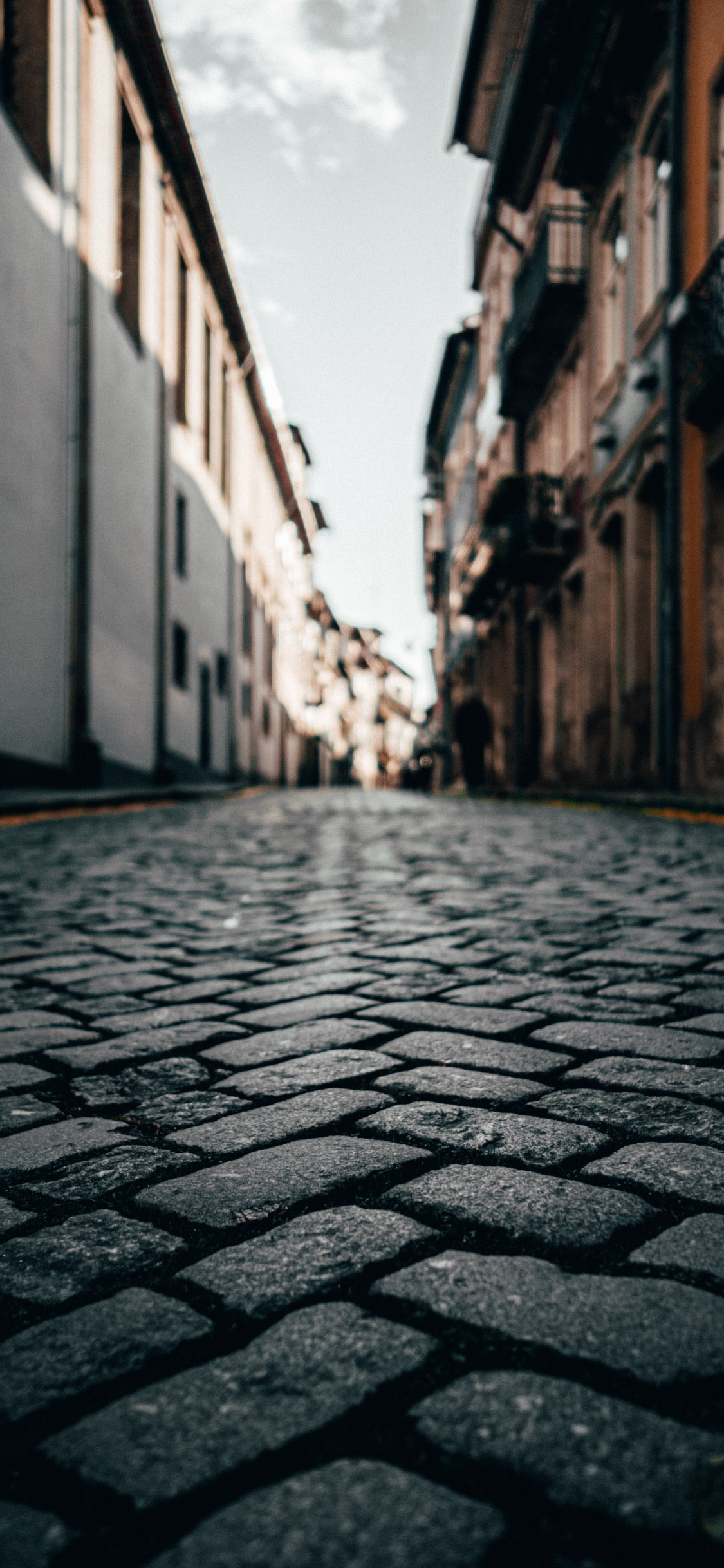 Pavimento de Ladrillo Blanco y Negro. Wallpaper in 1125x2436 Resolution