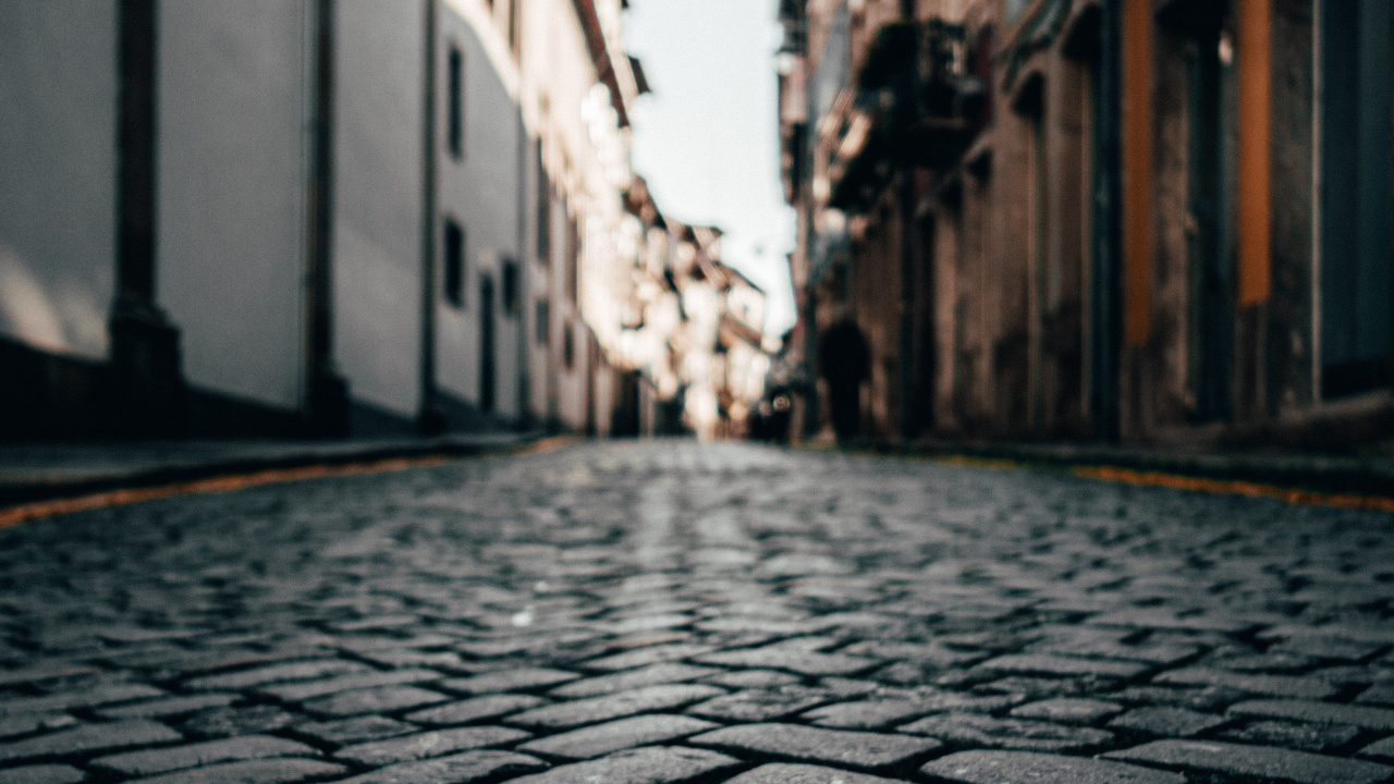 Black and White Brick Pavement. Wallpaper in 1280x720 Resolution