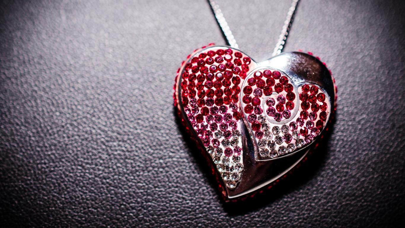 Bijouterie, Pendentif, Cœur, Red, Amour. Wallpaper in 1366x768 Resolution