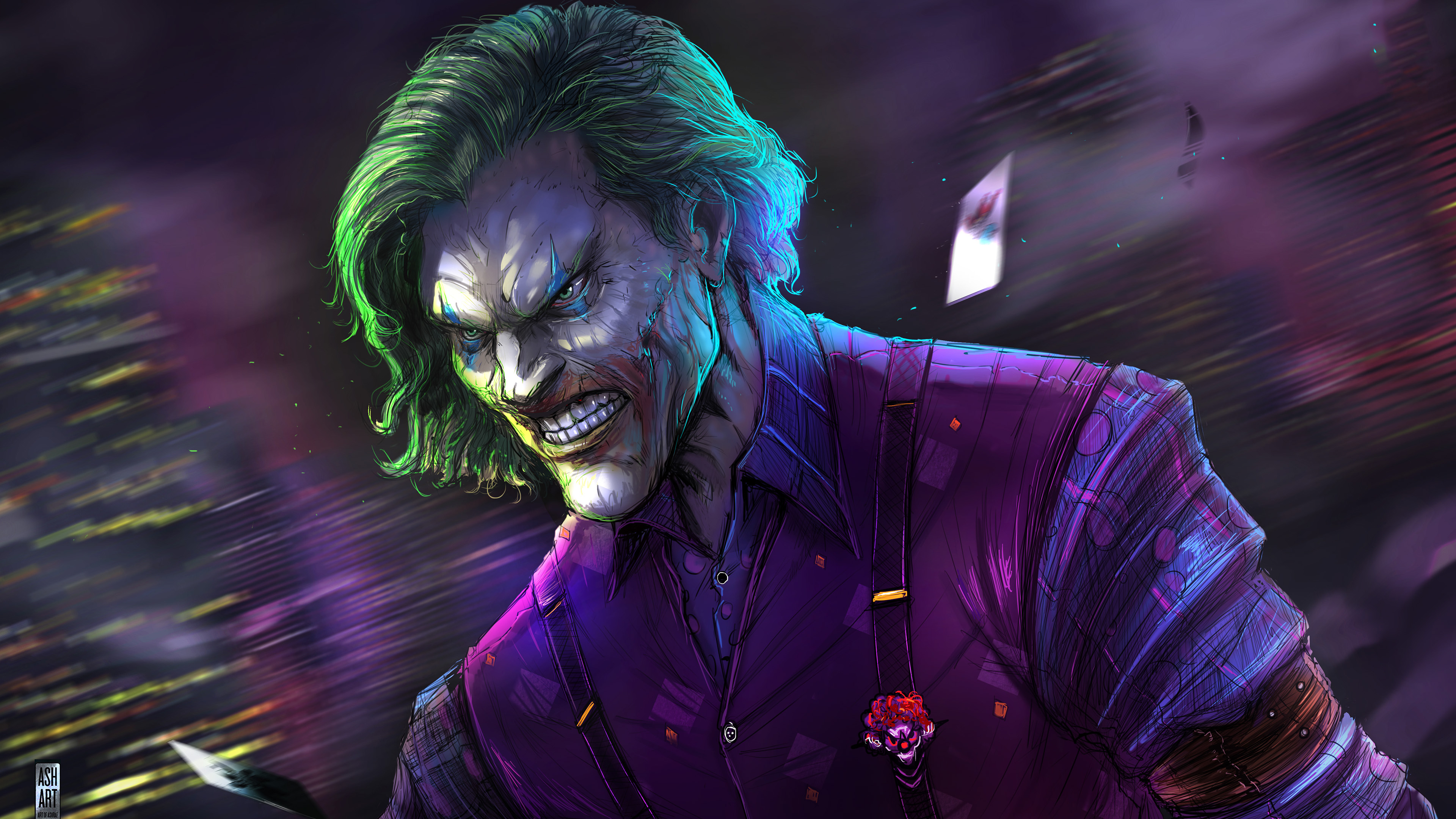 Joker Digital Art, Heath Ledger, Digital Art, Joker, Art. Wallpaper in 3840x2160 Resolution