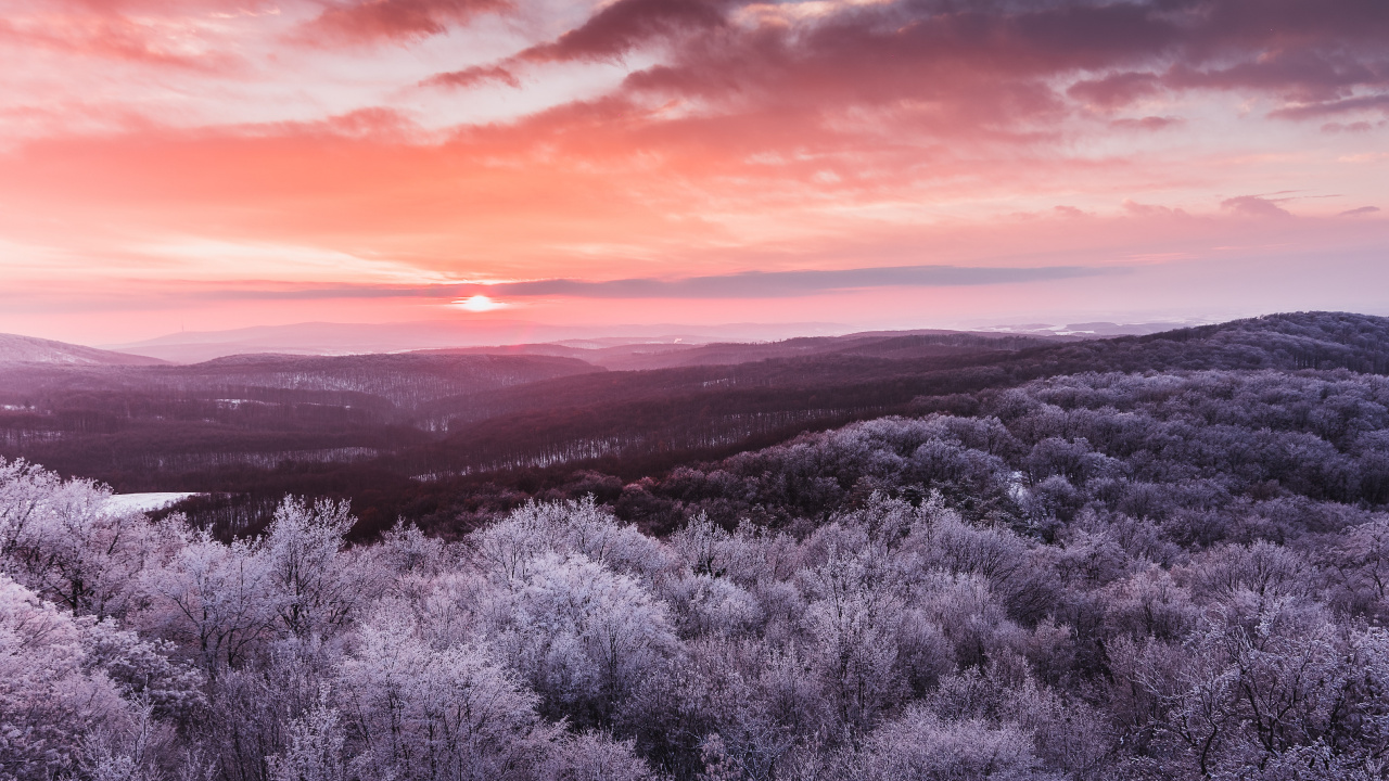 Paysage Naturel, Nature, Horizon, Purple, Pink. Wallpaper in 1280x720 Resolution