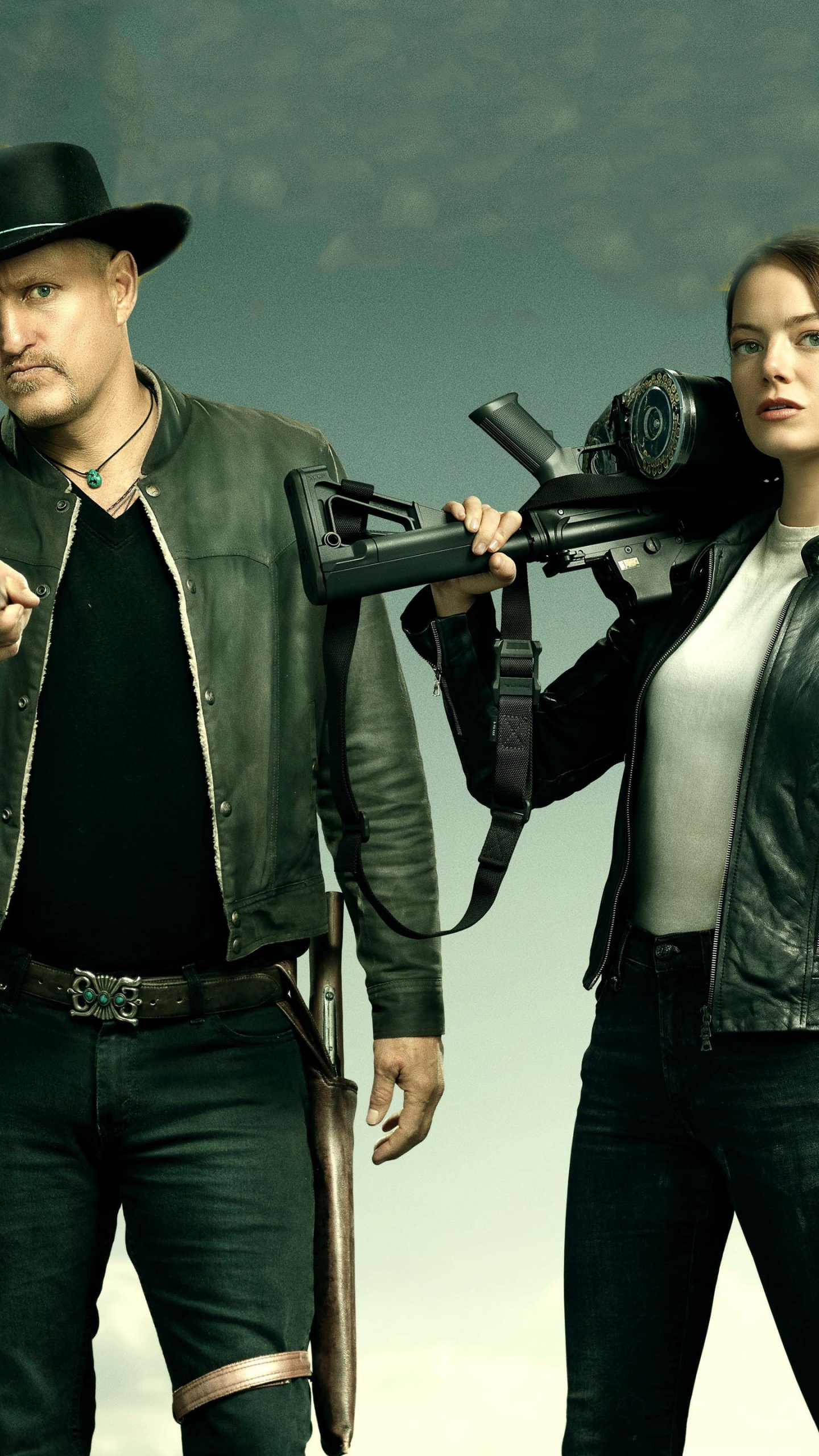 Ruben Fleischer, Emma Stone, Woody Harrelson, Zombieland 2 Doppelhahn, Zombieland. Wallpaper in 1440x2560 Resolution