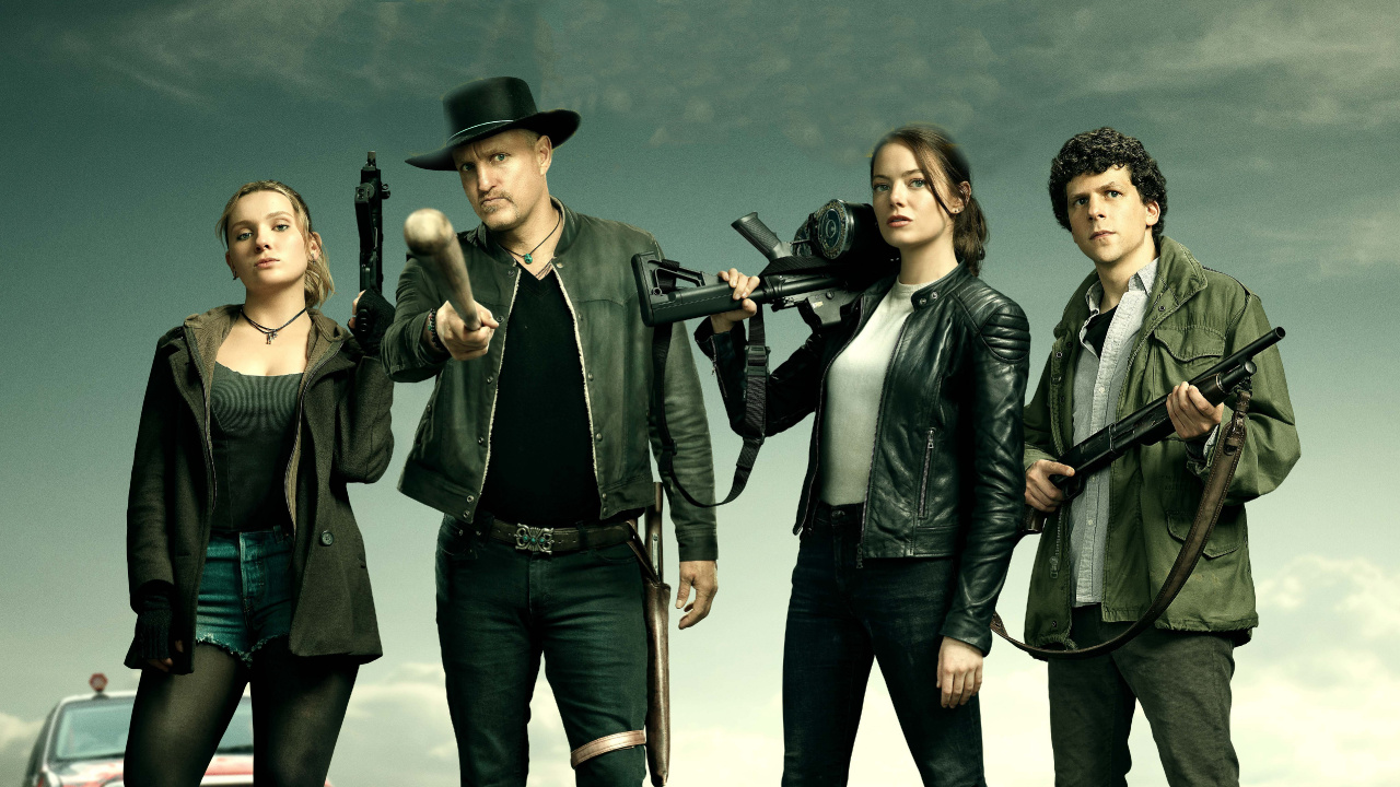 Ruben Fleischer, Emma Stone, Woody Harrelson, Zombieland 2 Double Tap, Zombieland. Wallpaper in 1280x720 Resolution