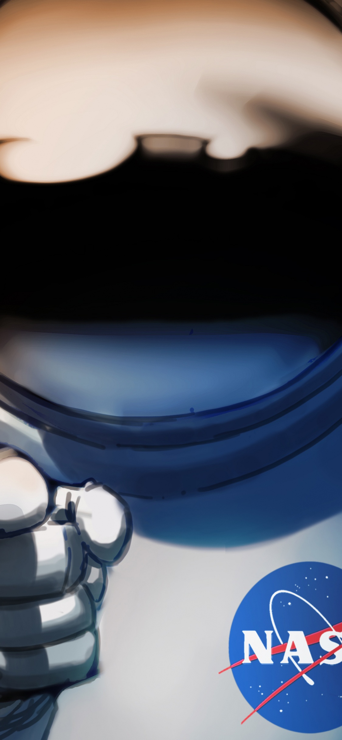 Illustration de Robot Bleu et Noir. Wallpaper in 1125x2436 Resolution