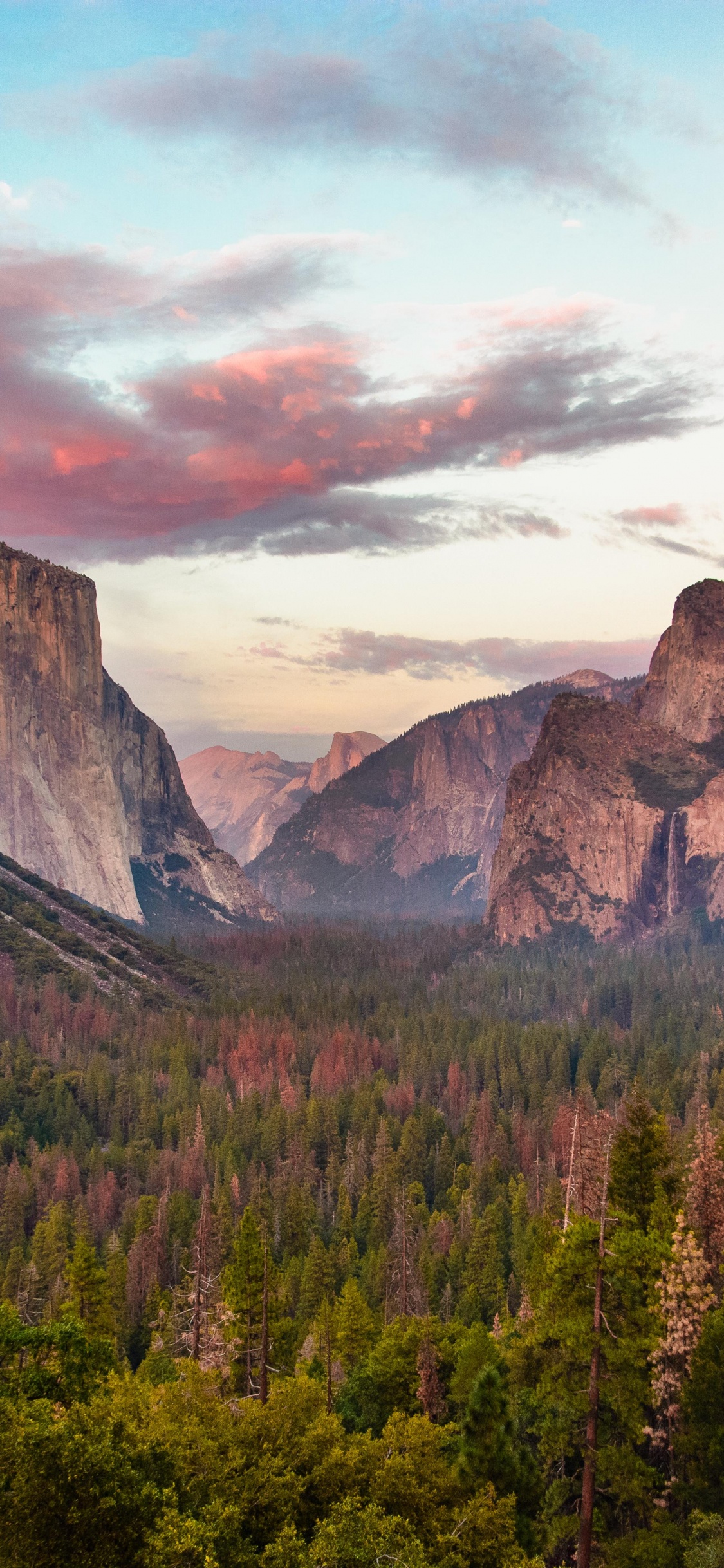 Yosemite Falls, Half Dome, Natur, Naturlandschaft, Glacier Point. Wallpaper in 1125x2436 Resolution