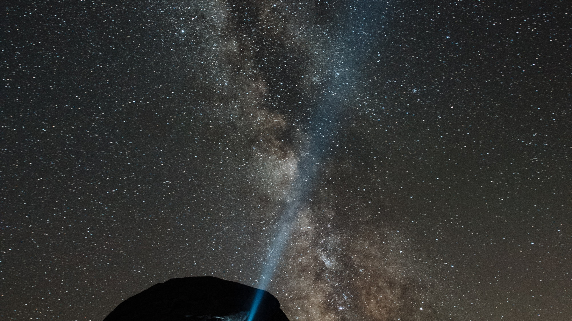 Silhouette of Mountain Under Starry Night. Wallpaper in 1920x1080 Resolution