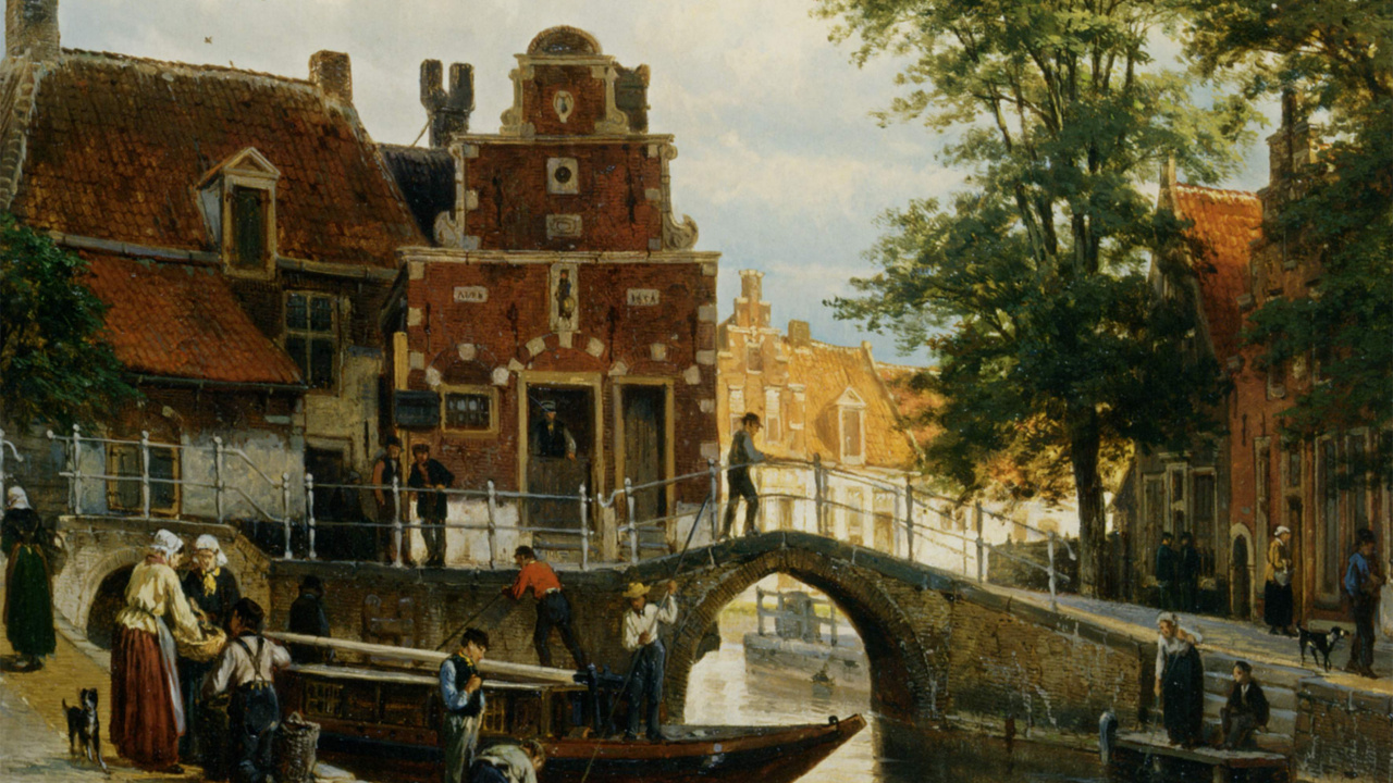 Personnes Marchant Sur un Pont Près D'un Bâtiment en Béton Brun Pendant la Journée. Wallpaper in 1280x720 Resolution