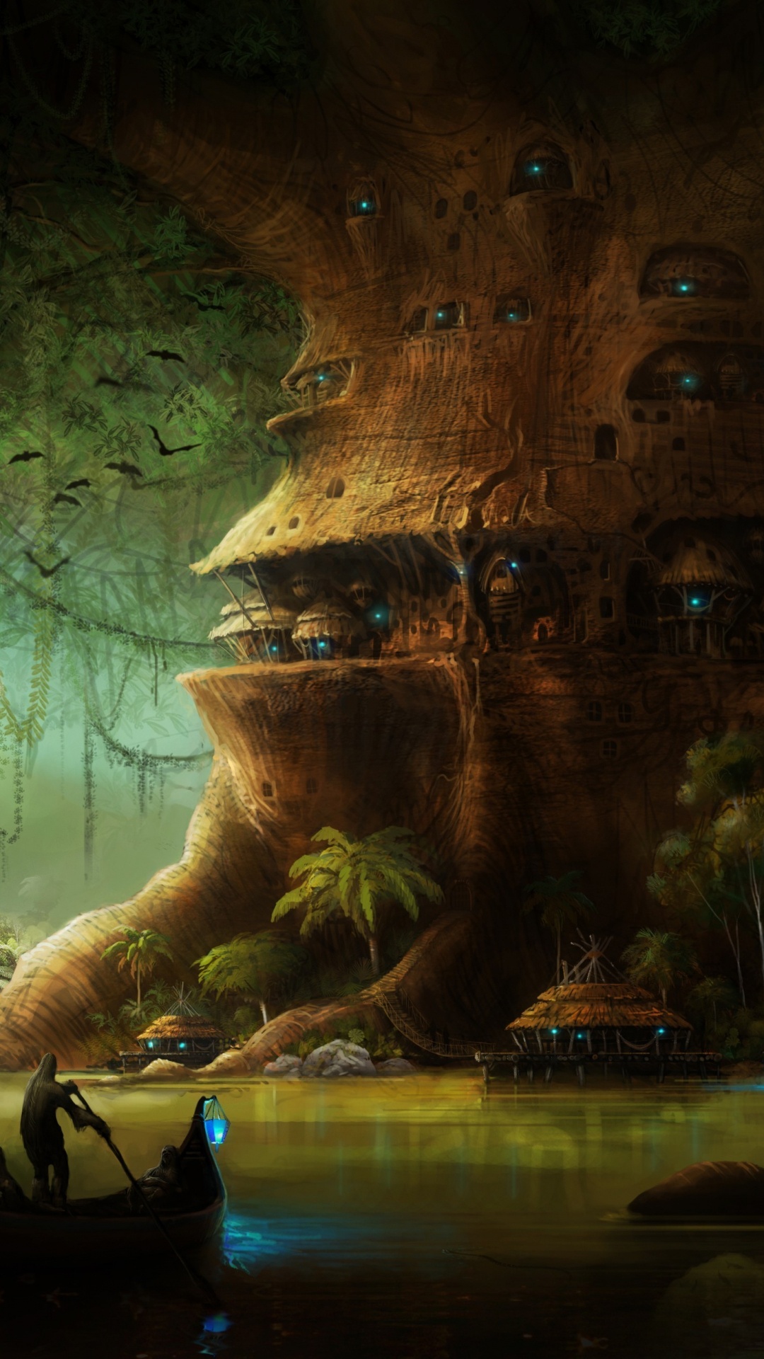 幻想, 森林, 丛林, 古老的森林, 生态系统 壁纸 1080x1920 允许