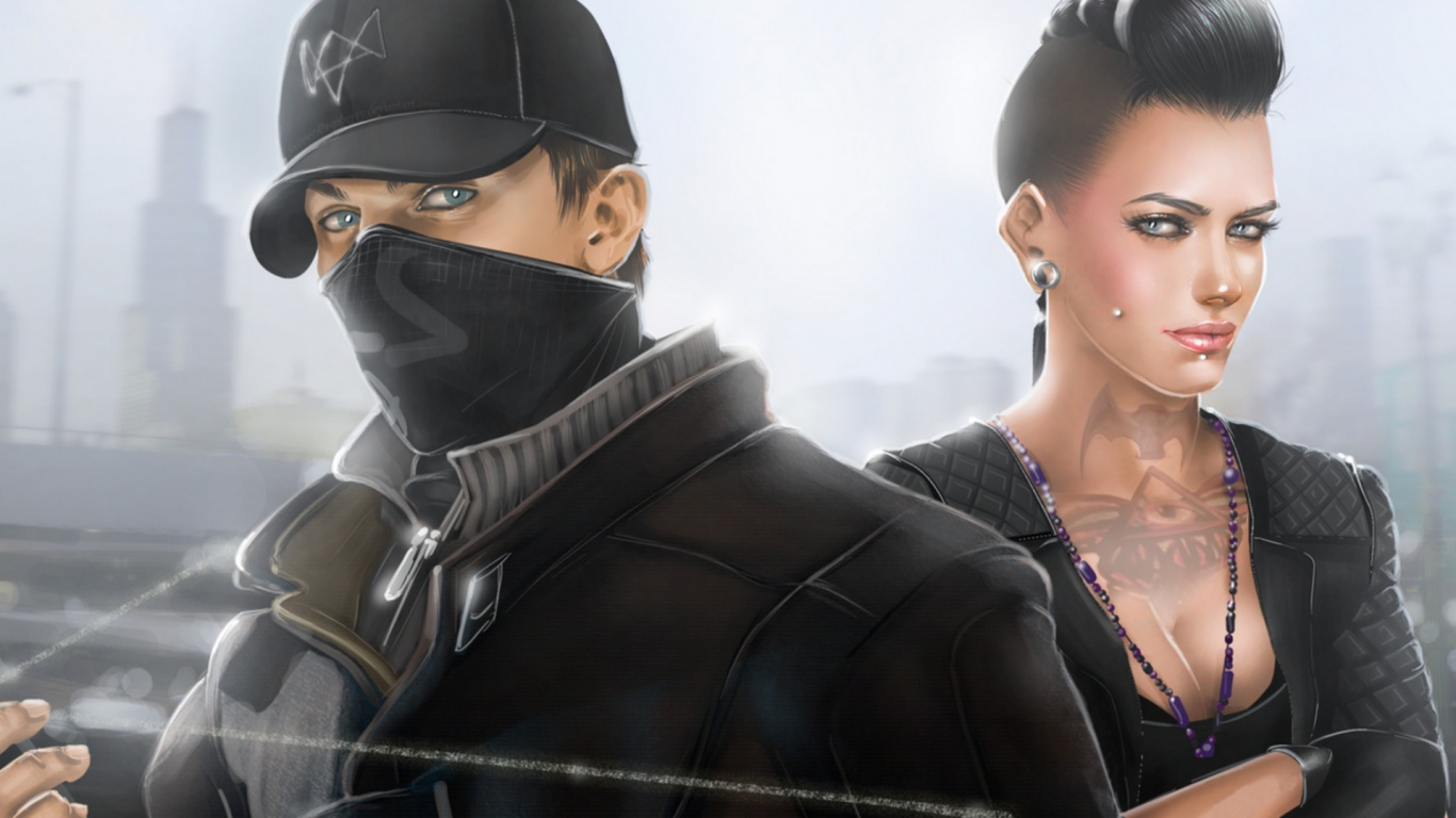 Aiden Pearce Clara Lille, Watch Dogs, Watch Dogs Legion, Aiden Pearce, Ubisoft Montreal. Wallpaper in 1366x768 Resolution