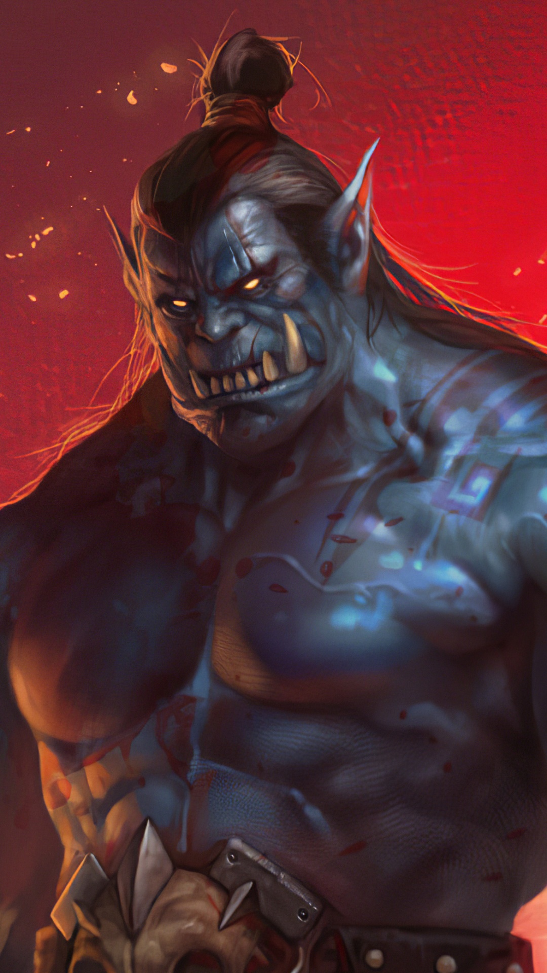 Orc, Demon, Superhero, Batman, Illustration. Wallpaper in 1080x1920 Resolution