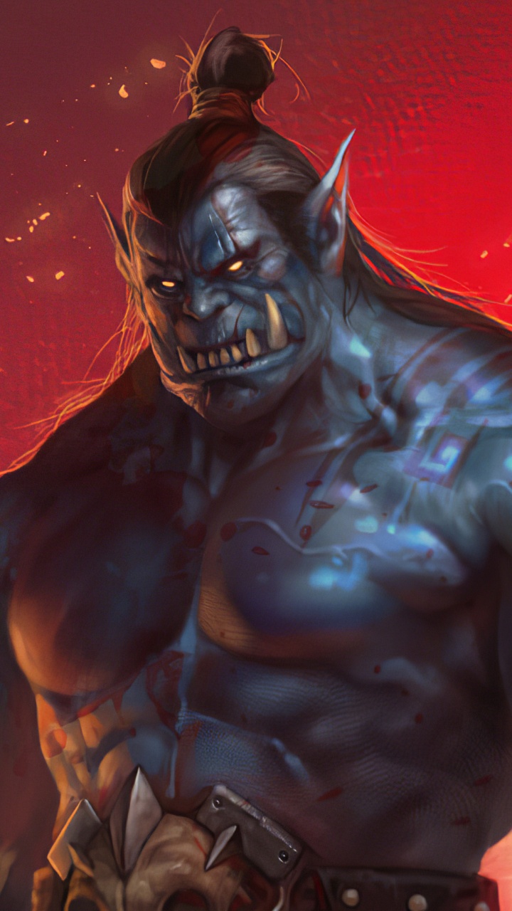 Orc, Demon, Superhero, Batman, Illustration. Wallpaper in 720x1280 Resolution