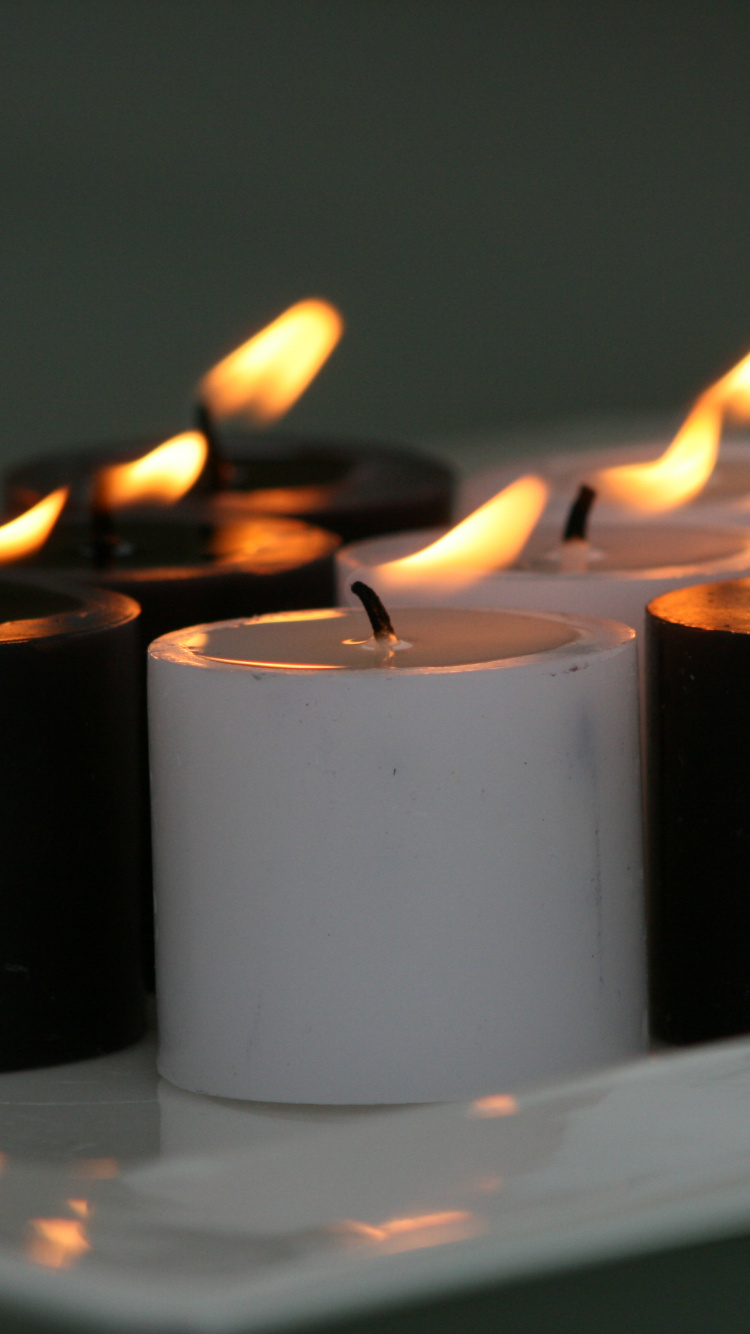 Candle, Flame, Lighting, Wax, Interior Design. Wallpaper in 750x1334 Resolution