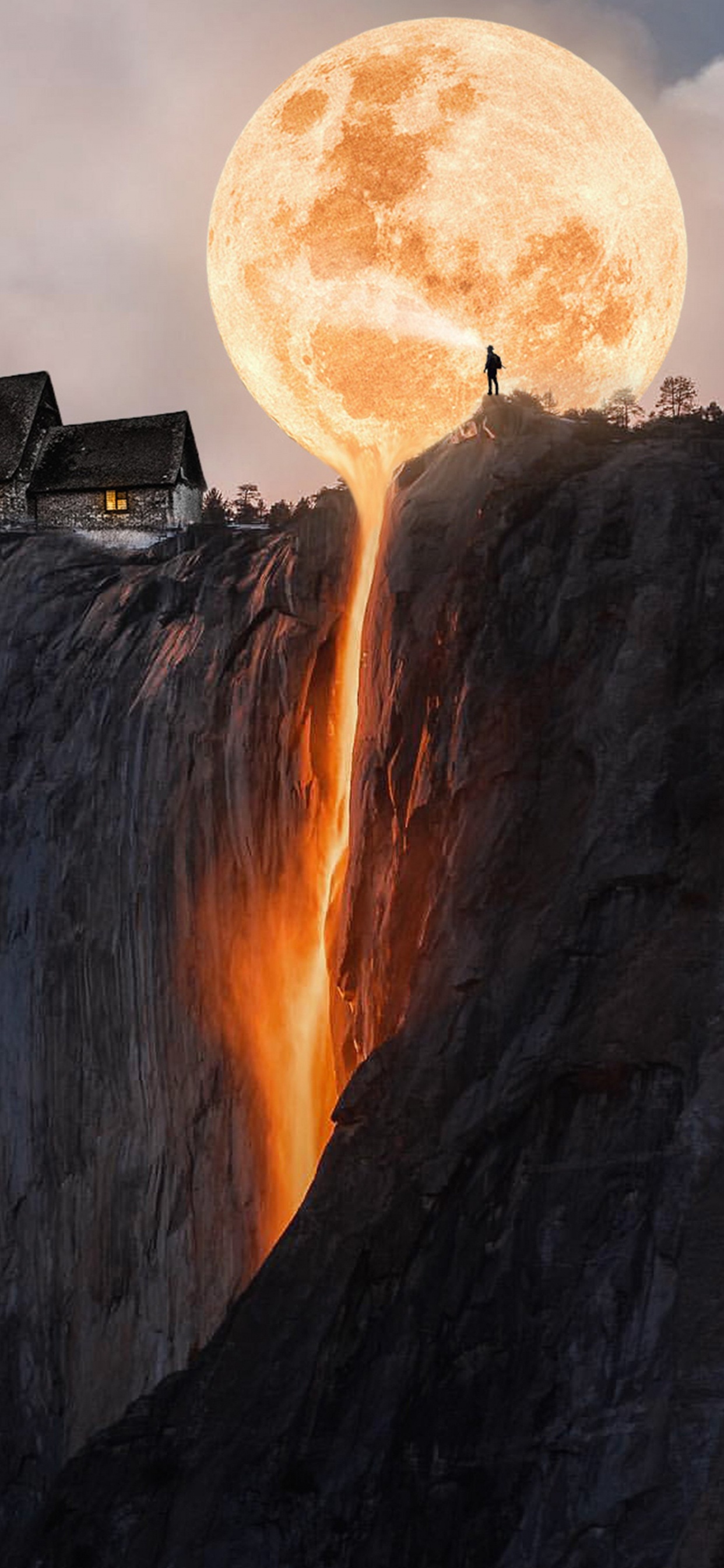 Fire Moon. Wallpaper in 1242x2688 Resolution