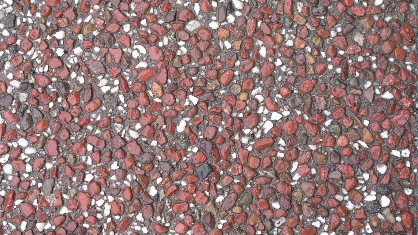 Piedras Rojas y Blancas en el Suelo. Wallpaper in 1366x768 Resolution