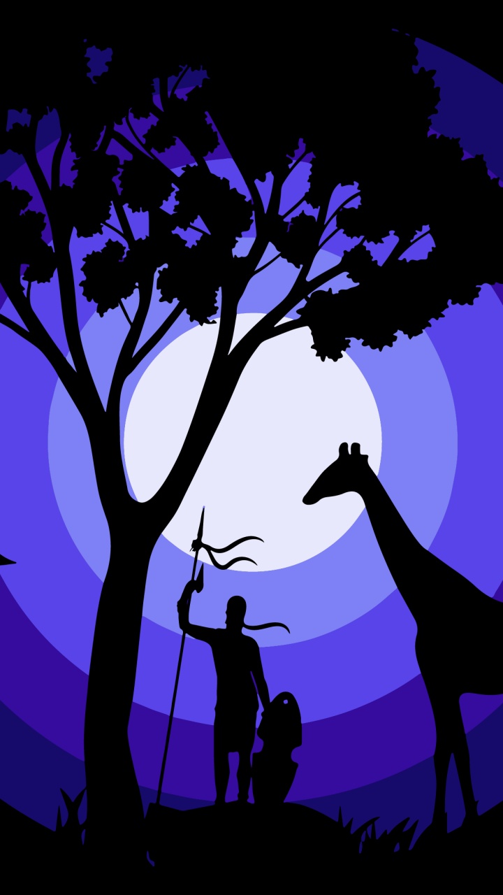 Amoled, Kunstwerk, Design, Branch, Silhouette. Wallpaper in 720x1280 Resolution