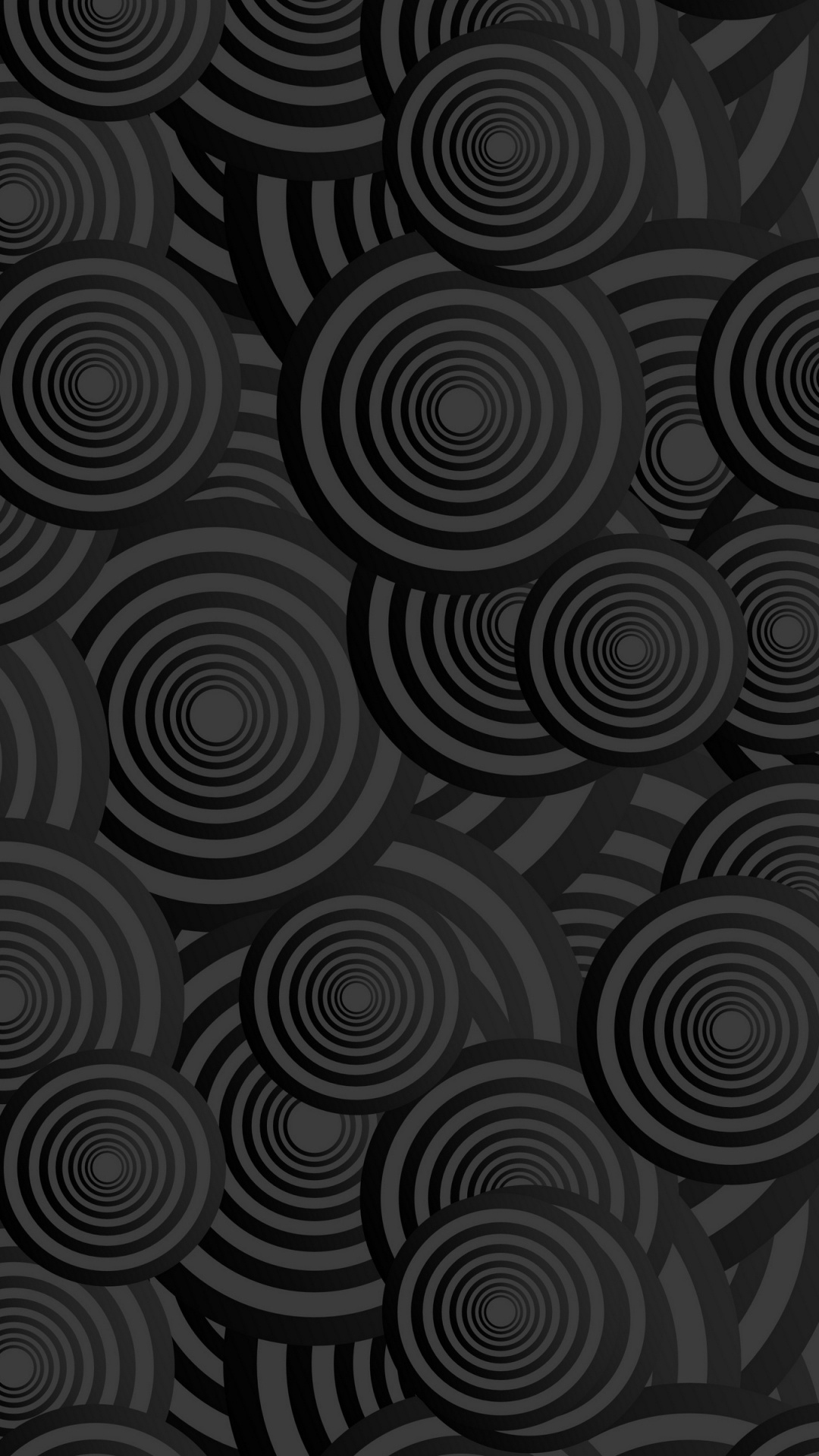 黑色的, 圆圈, 对称, 黑色和白色的, 3d 壁纸 1080x1920 允许