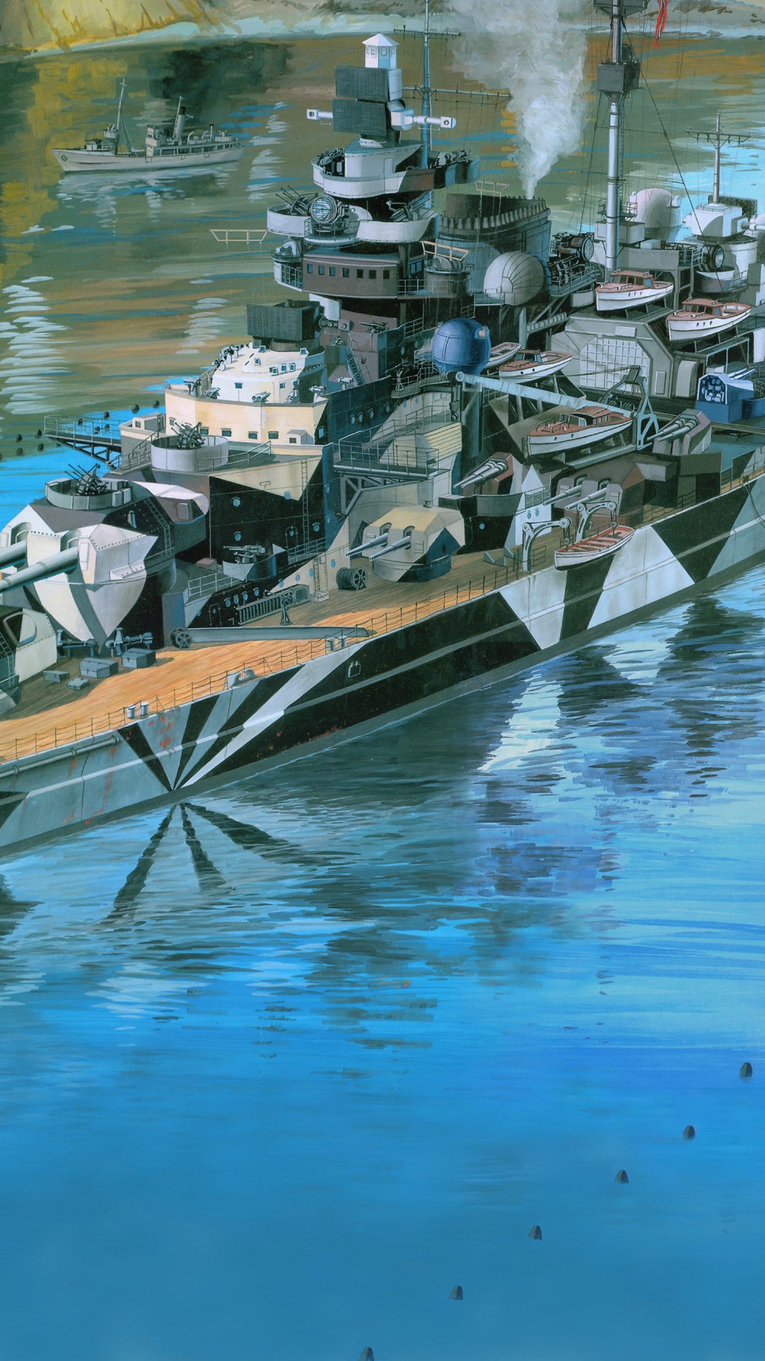 German Battleship Tirpitz, Revell, Plastic Model, German Battleship Bismarck, Boat. Wallpaper in 1080x1920 Resolution
