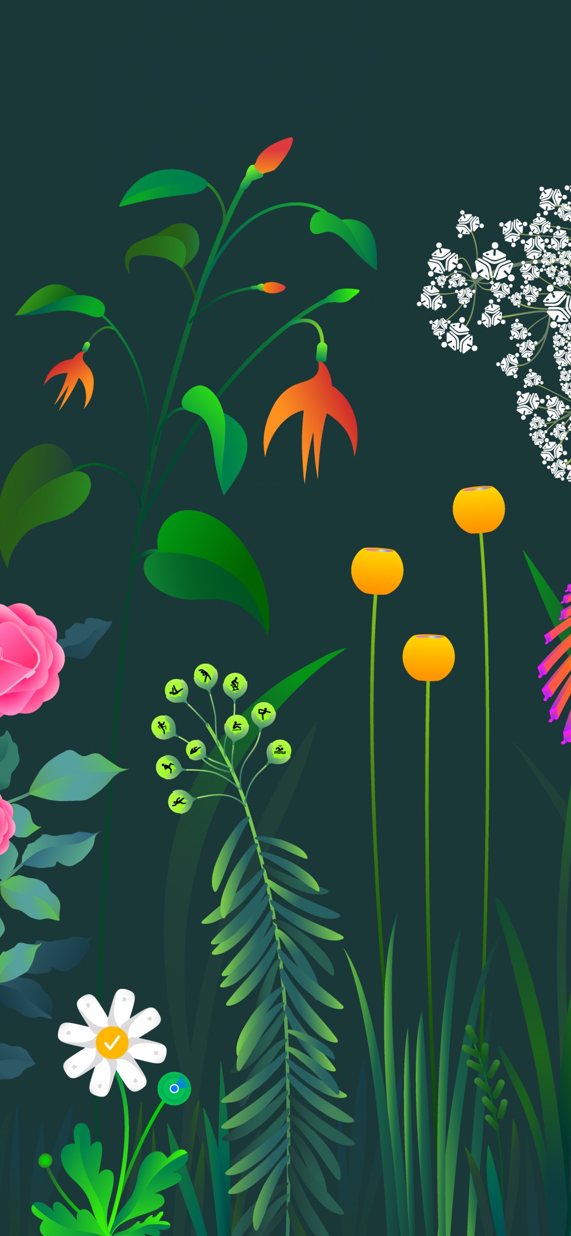 苹果, 植被, 草, 艺术, 草地上 壁纸 1125x2436 允许