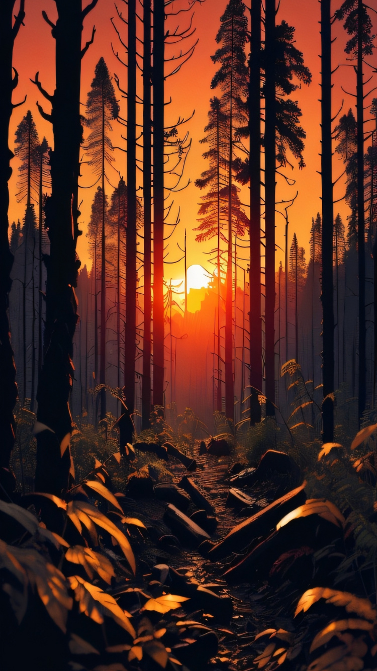 Afterglow, Damaksnis, Plant, Atmosphere, Ecoregion. Wallpaper in 750x1334 Resolution