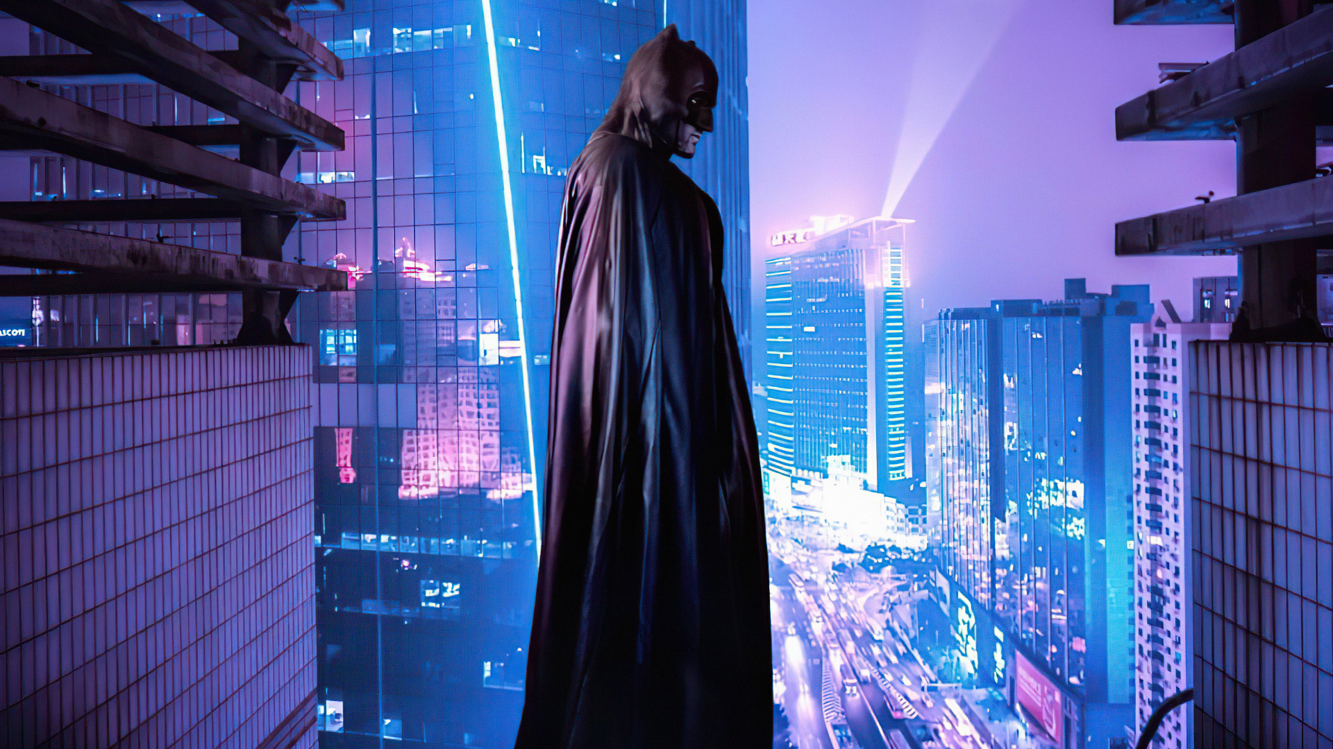 Batman, Light, Building, World, Blue. Wallpaper in 1920x1080 Resolution