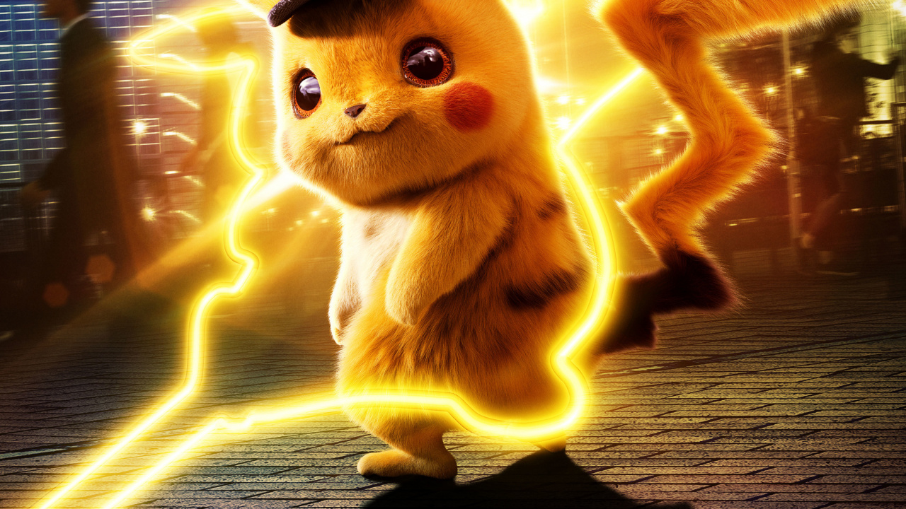 Pokemon Pikachu, Detective Pikachu, Ash Ketchum, Ashs Pikachu, Pokmon GO. Wallpaper in 1280x720 Resolution