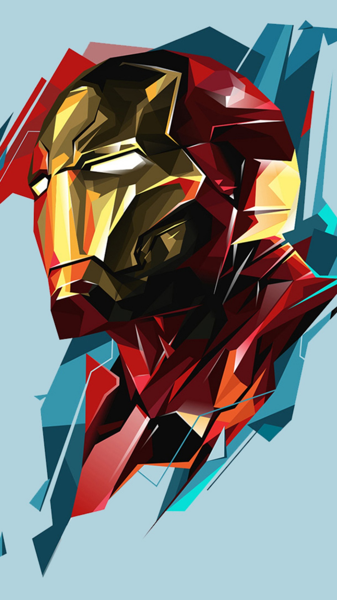 Art Abstrait Rouge Jaune et Bleu. Wallpaper in 1080x1920 Resolution