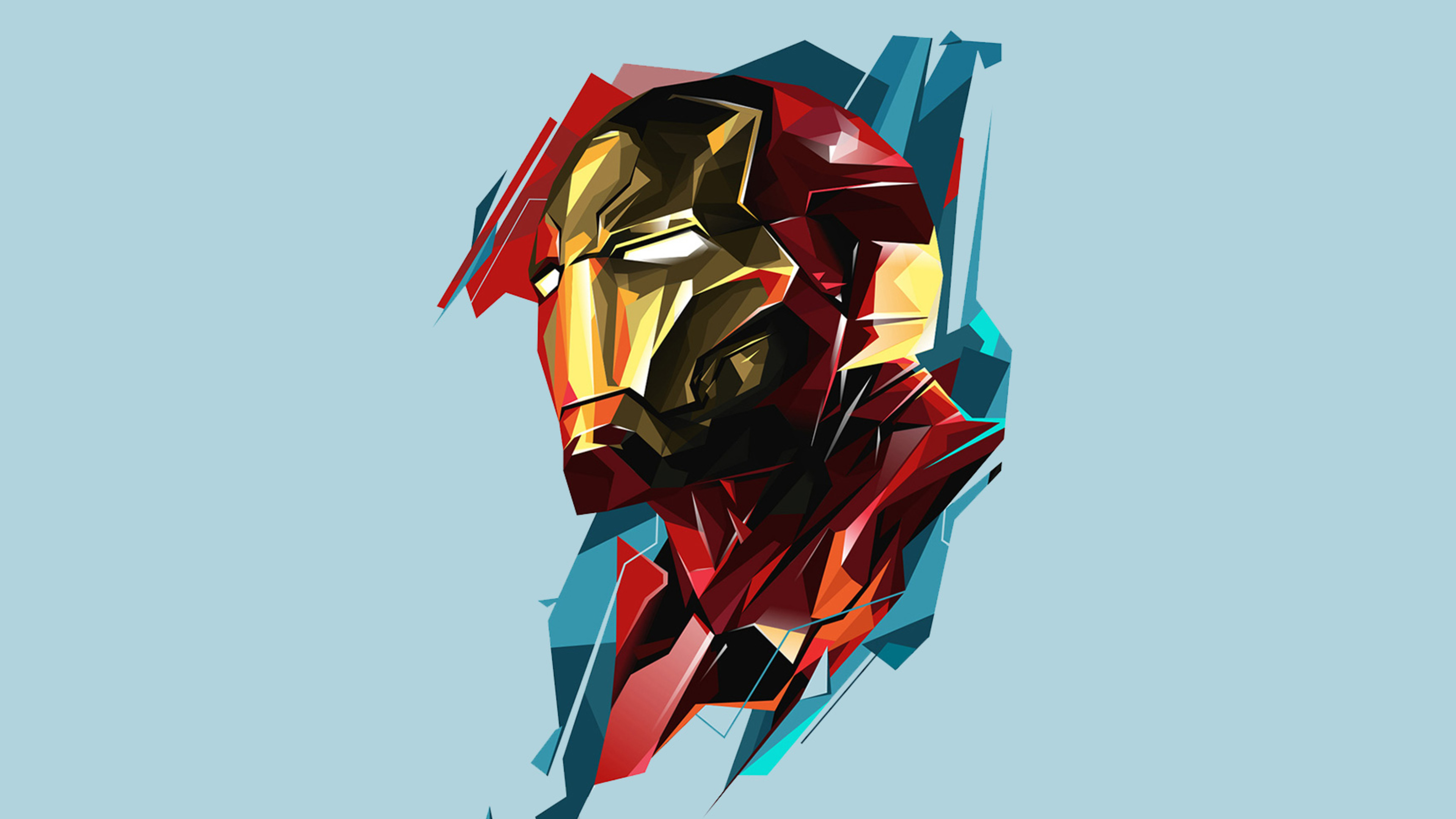 Art Abstrait Rouge Jaune et Bleu. Wallpaper in 3840x2160 Resolution