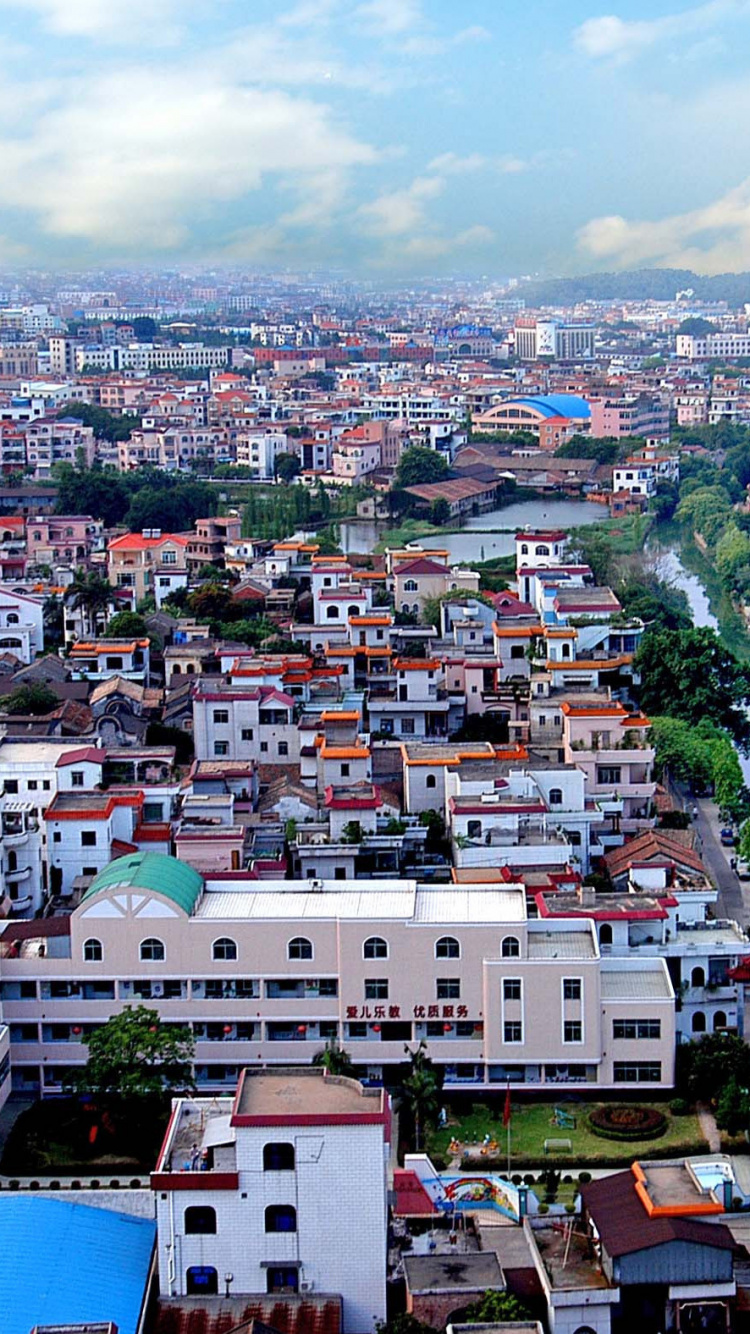 Luftaufnahme Der Stadt Tagsüber. Wallpaper in 750x1334 Resolution