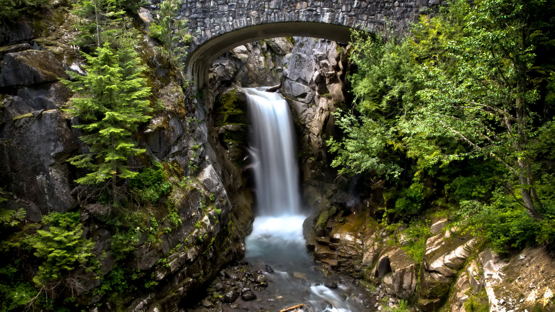 Waterfalls in The Middle of The Forest. Wallpaper in 1920x1080 Resolution