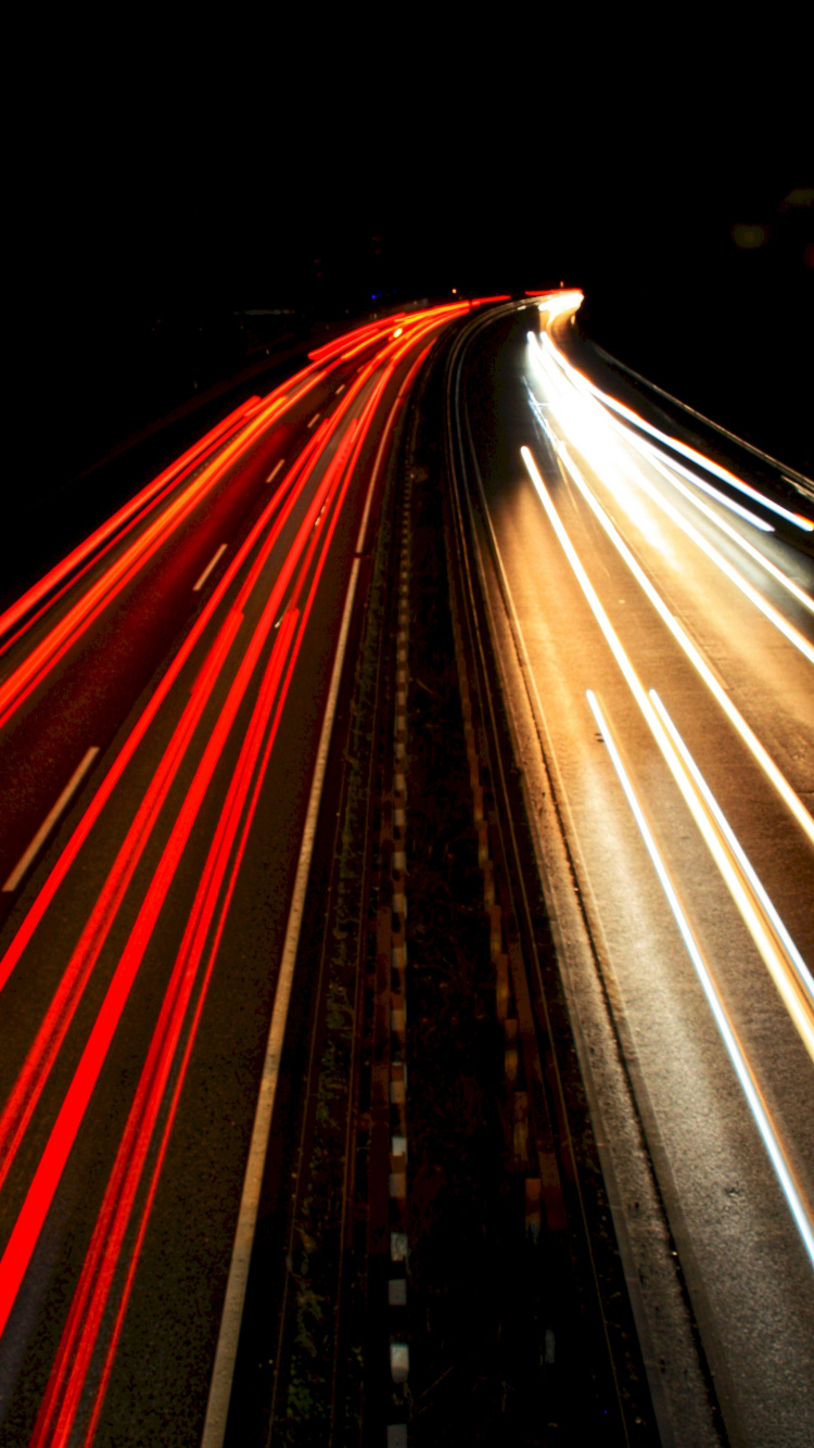 Time Lapse Photography of Cars on Road During Night Time. Wallpaper in 750x1334 Resolution