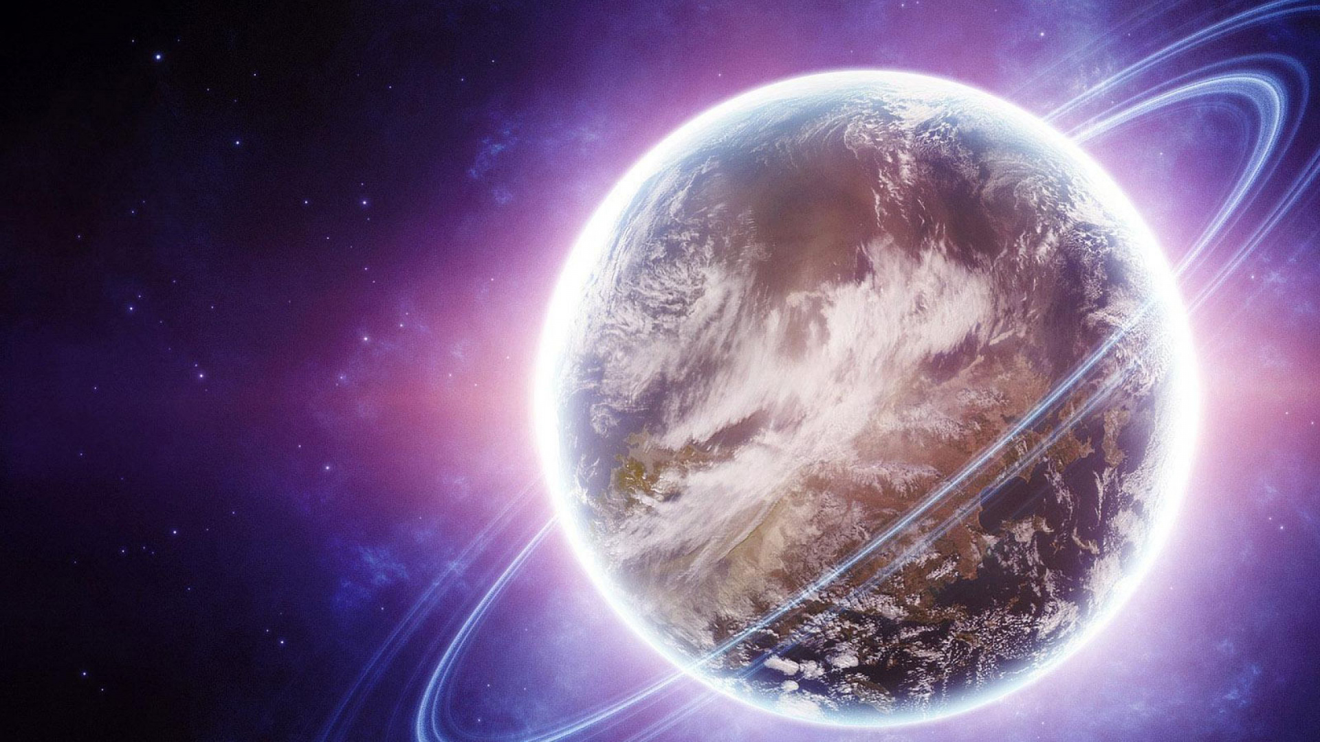 Blaue Und Weiße Mondillustration. Wallpaper in 1920x1080 Resolution