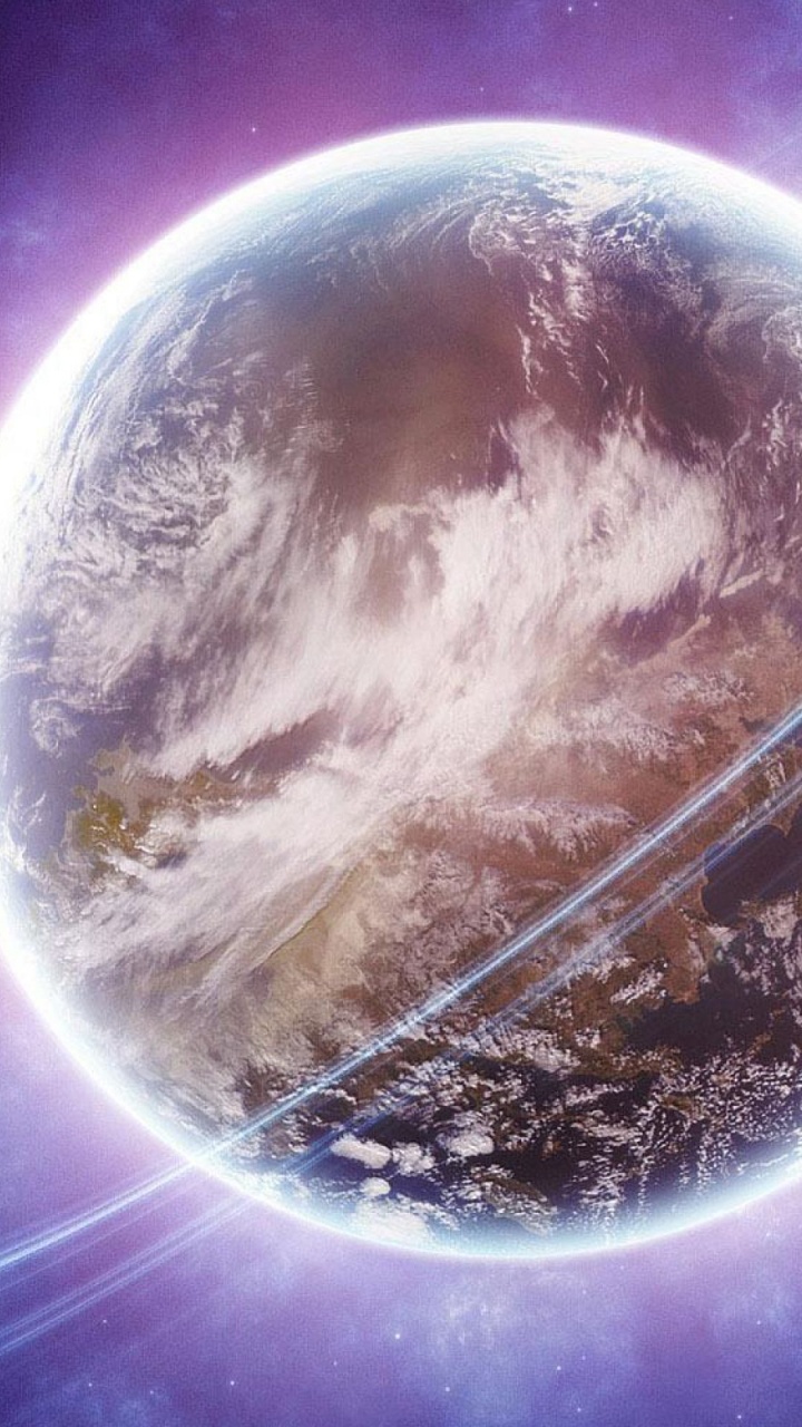 Blaue Und Weiße Mondillustration. Wallpaper in 720x1280 Resolution