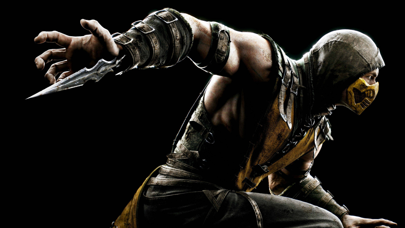 Mortal Kombat x, Escorpión, Mortal Kombat 11, Mortal Kombat, Netherrealm Studios. Wallpaper in 1366x768 Resolution