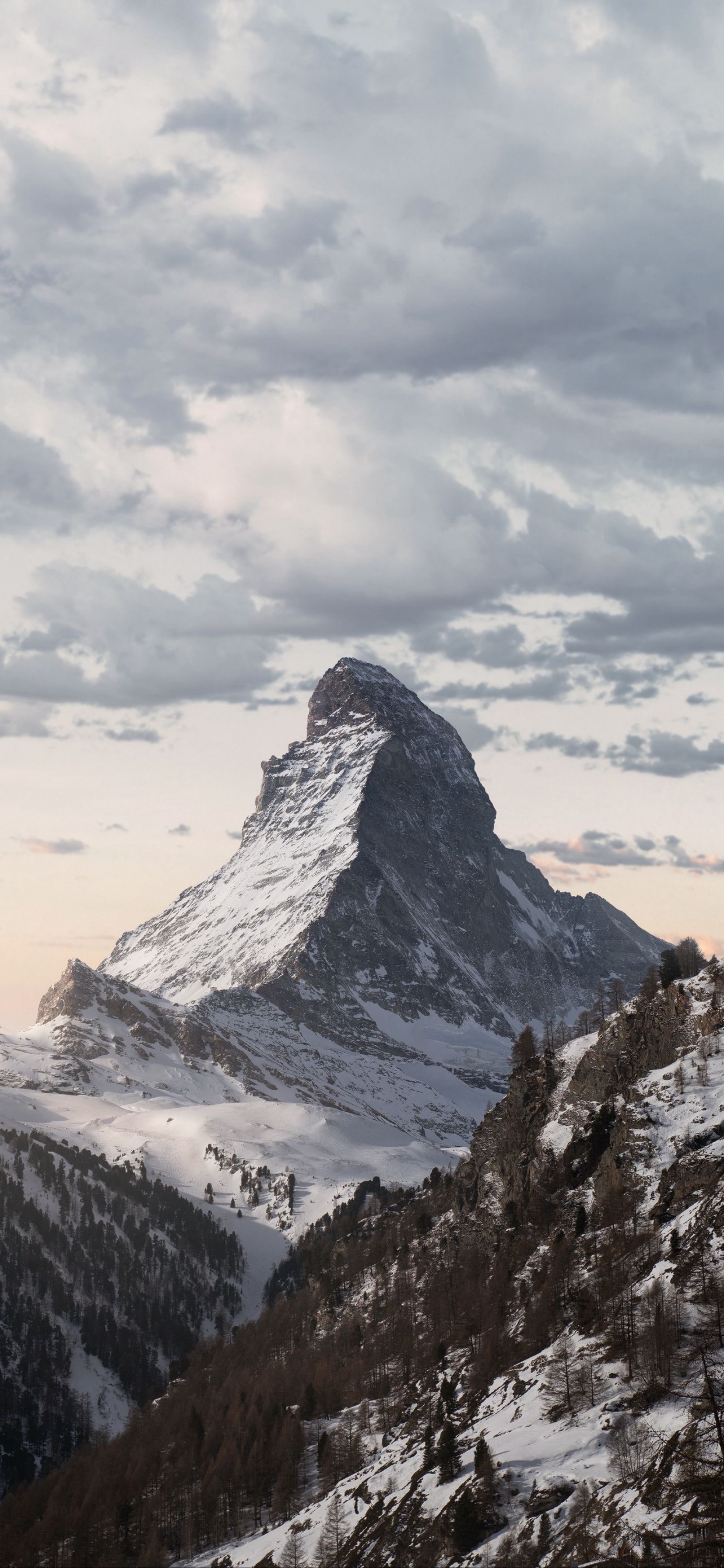 Matterhorn, Natur, Naturlandschaft, Cloud, Schnee. Wallpaper in 1242x2688 Resolution