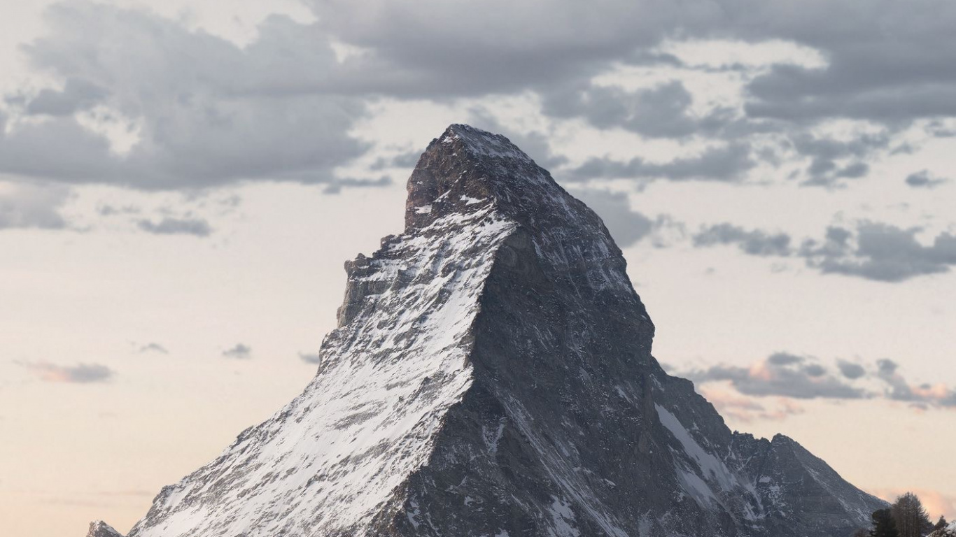 Matterhorn, Natur, Naturlandschaft, Cloud, Schnee. Wallpaper in 1366x768 Resolution