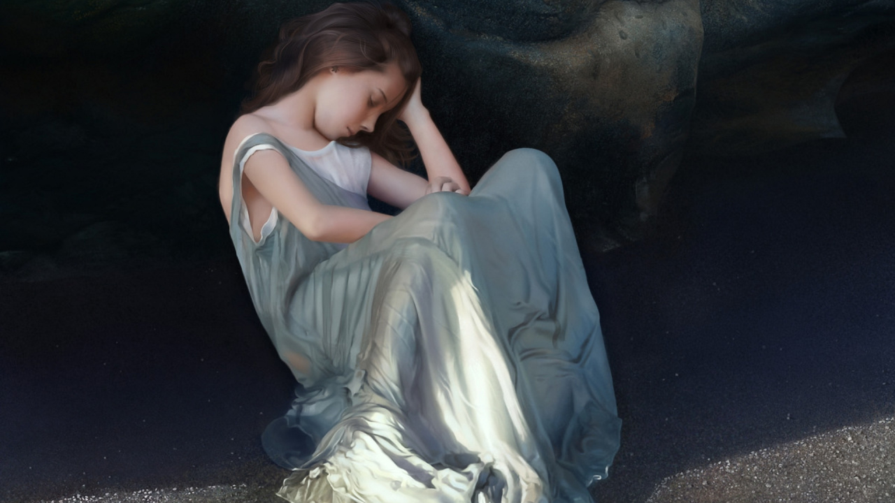 Sitting, Child, Girl, Video, Portrait. Wallpaper in 1280x720 Resolution