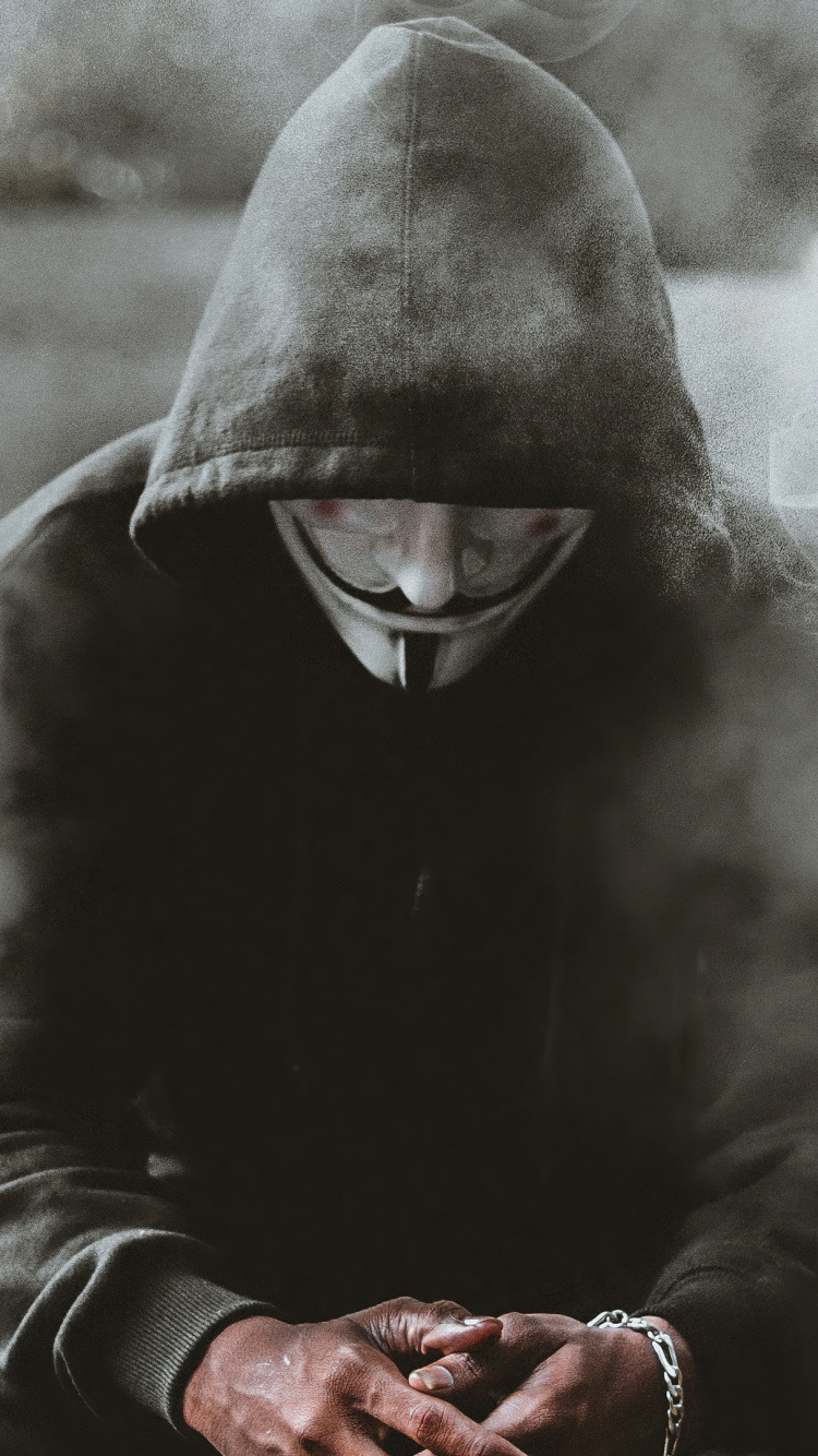 Anonym, Anonyme Rauchmaske, Guy Fawkes Maske, Rauchhaube, Maske. Wallpaper in 750x1334 Resolution