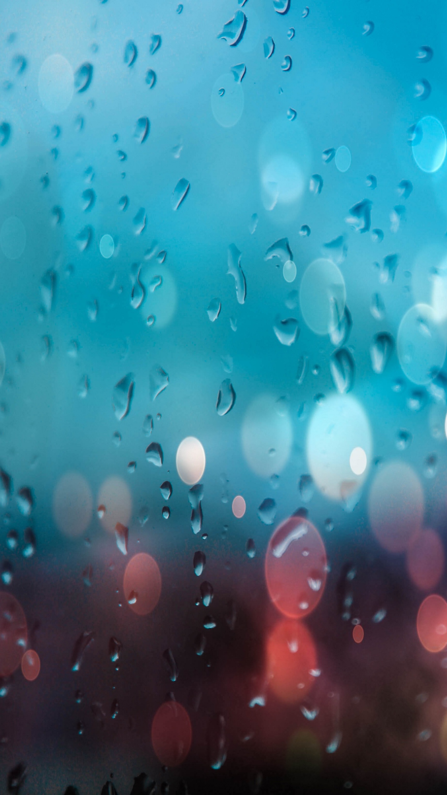 Blau, Wasser, Regen, Tropfen, Türkis. Wallpaper in 1440x2560 Resolution