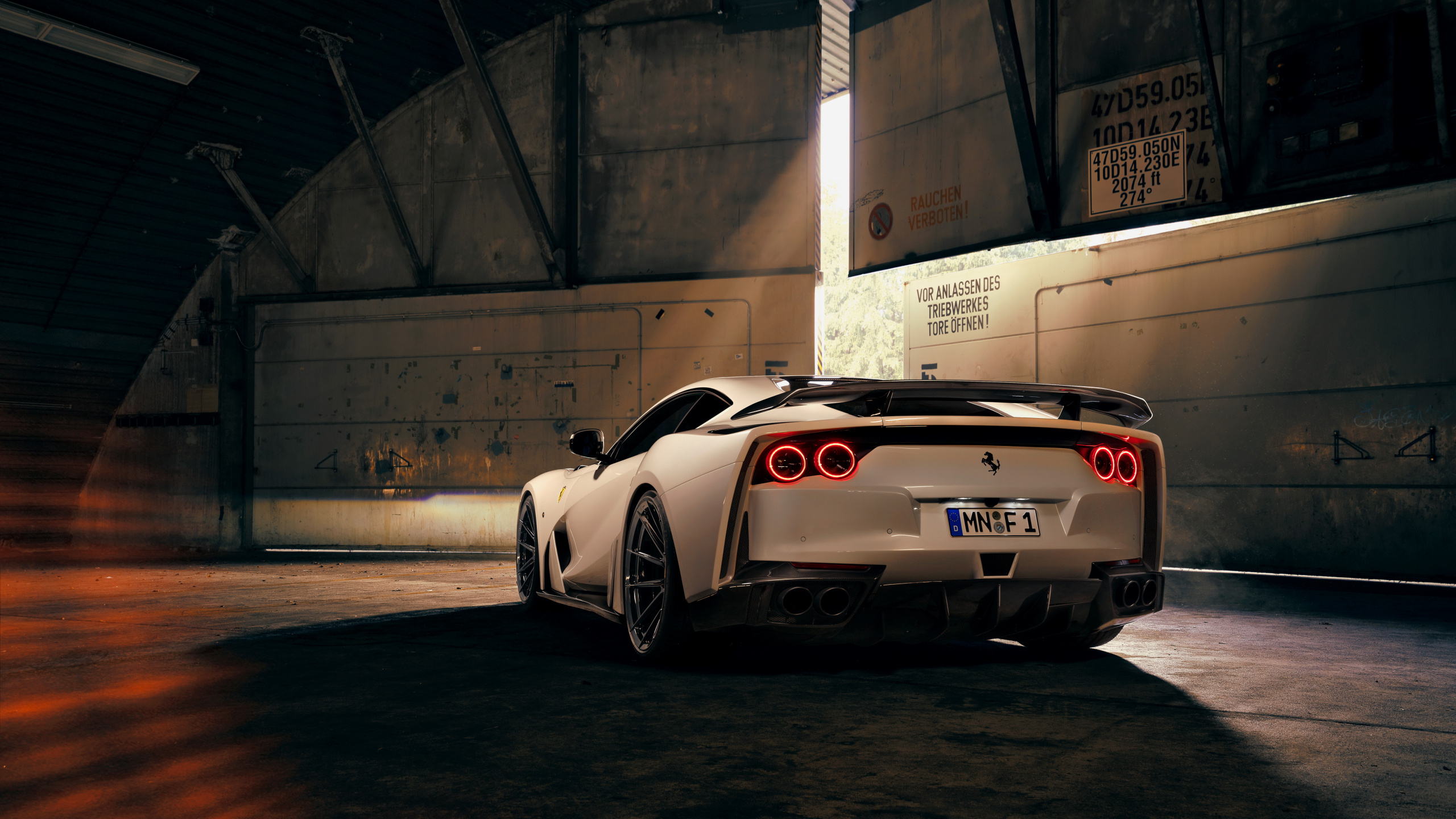 White Porsche 911 Parked in Garage. Wallpaper in 2560x1440 Resolution