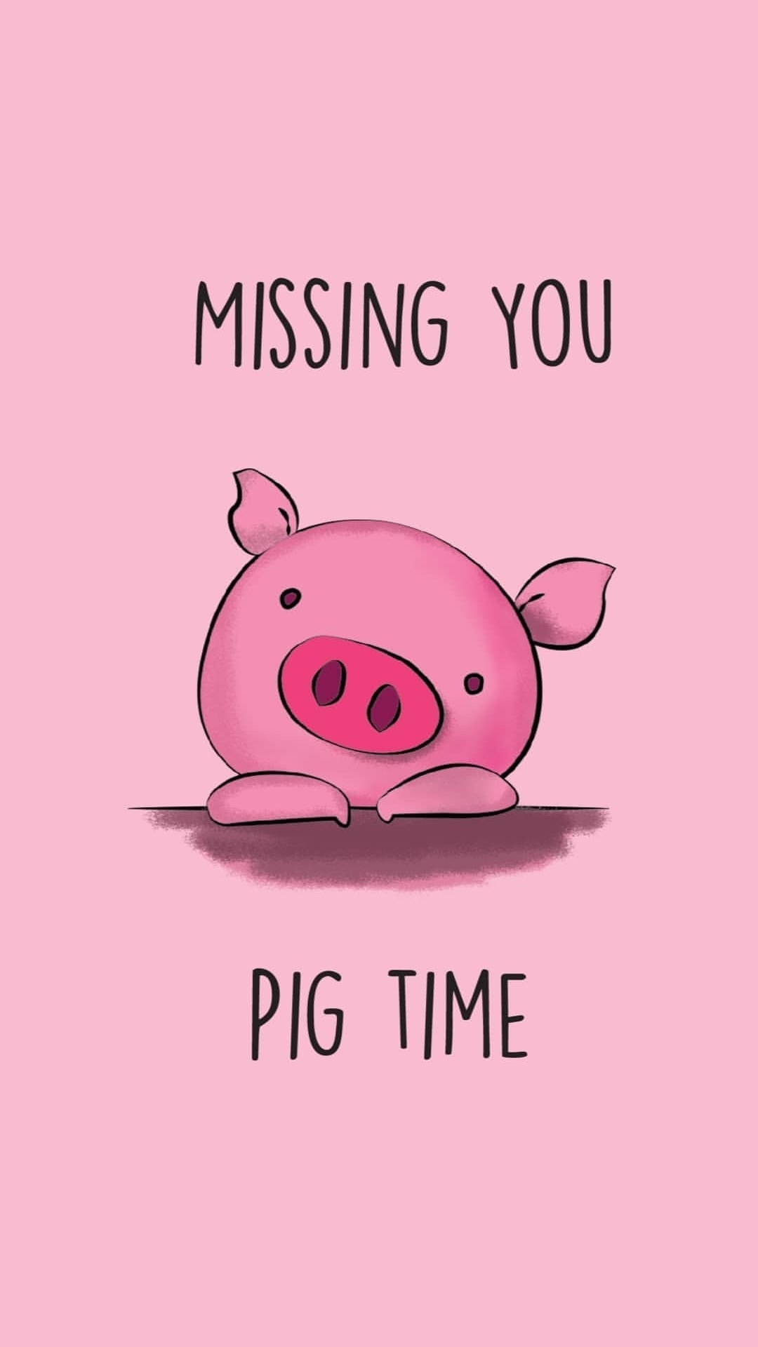 Missing You Pig Time Card, Pig, Missing You Pig Time, Cartoon, Humour. Wallpaper in 1080x1920 Resolution