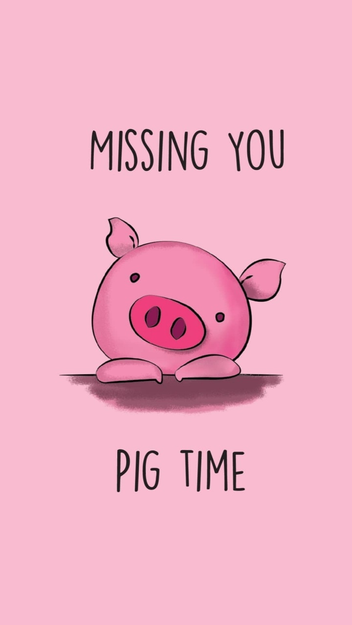 Missing You Pig Time Card, Pig, Missing You Pig Time, Cartoon, Humour. Wallpaper in 720x1280 Resolution