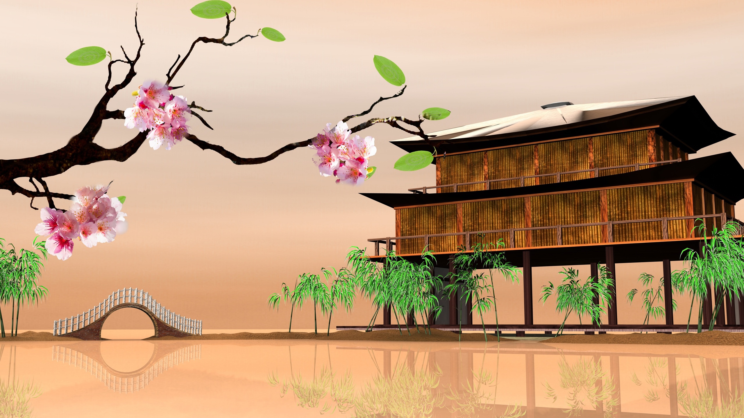 樱花, 花卉设计, 工厂, 花艺, 菌群 壁纸 2560x1440 允许